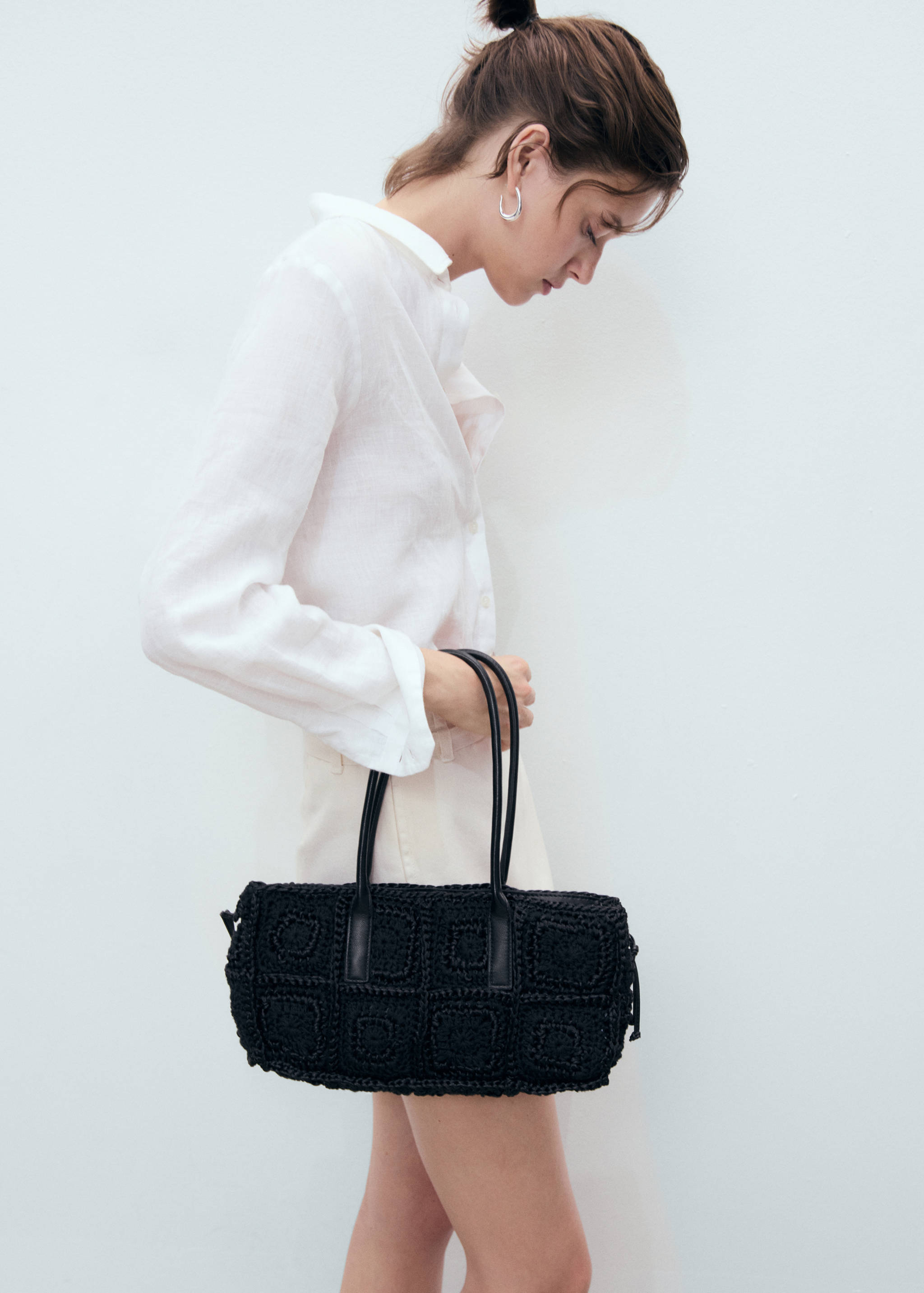 Denim culottes with double belt - Details of the article 2