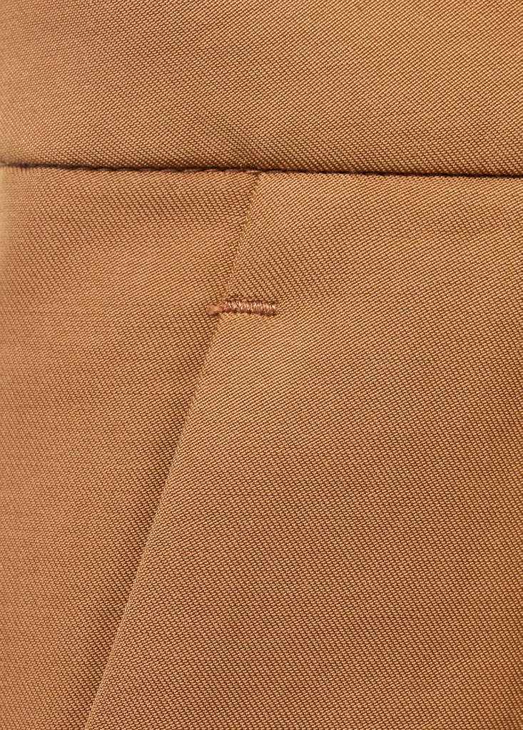 Mini-skirt with pleats — Medium Brown