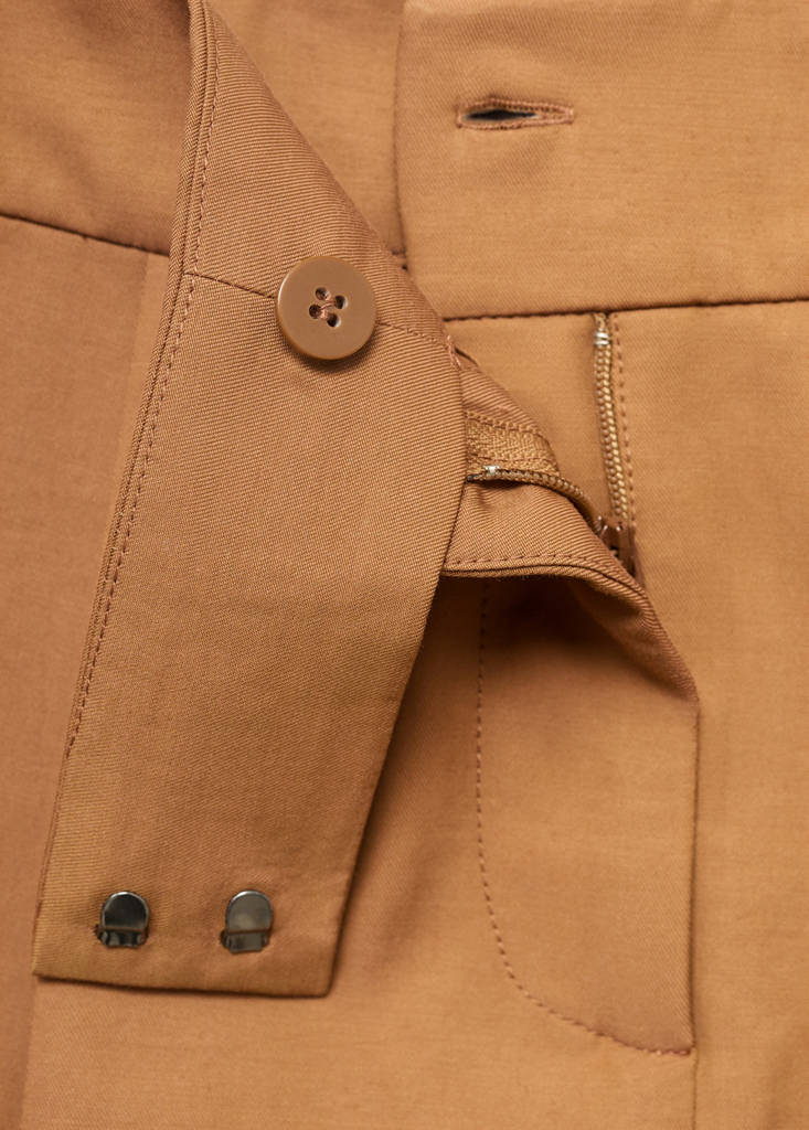 Mini-skirt with pleats — Medium Brown