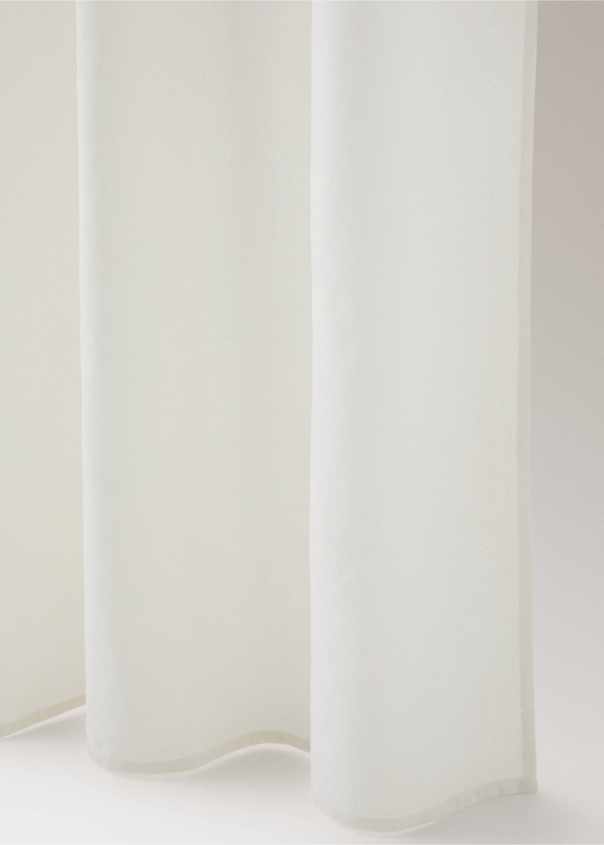 Magas átlátszatlanságú len-pamut függöny - A termék adatai 3, Fehér. Ref: 17081278-00.