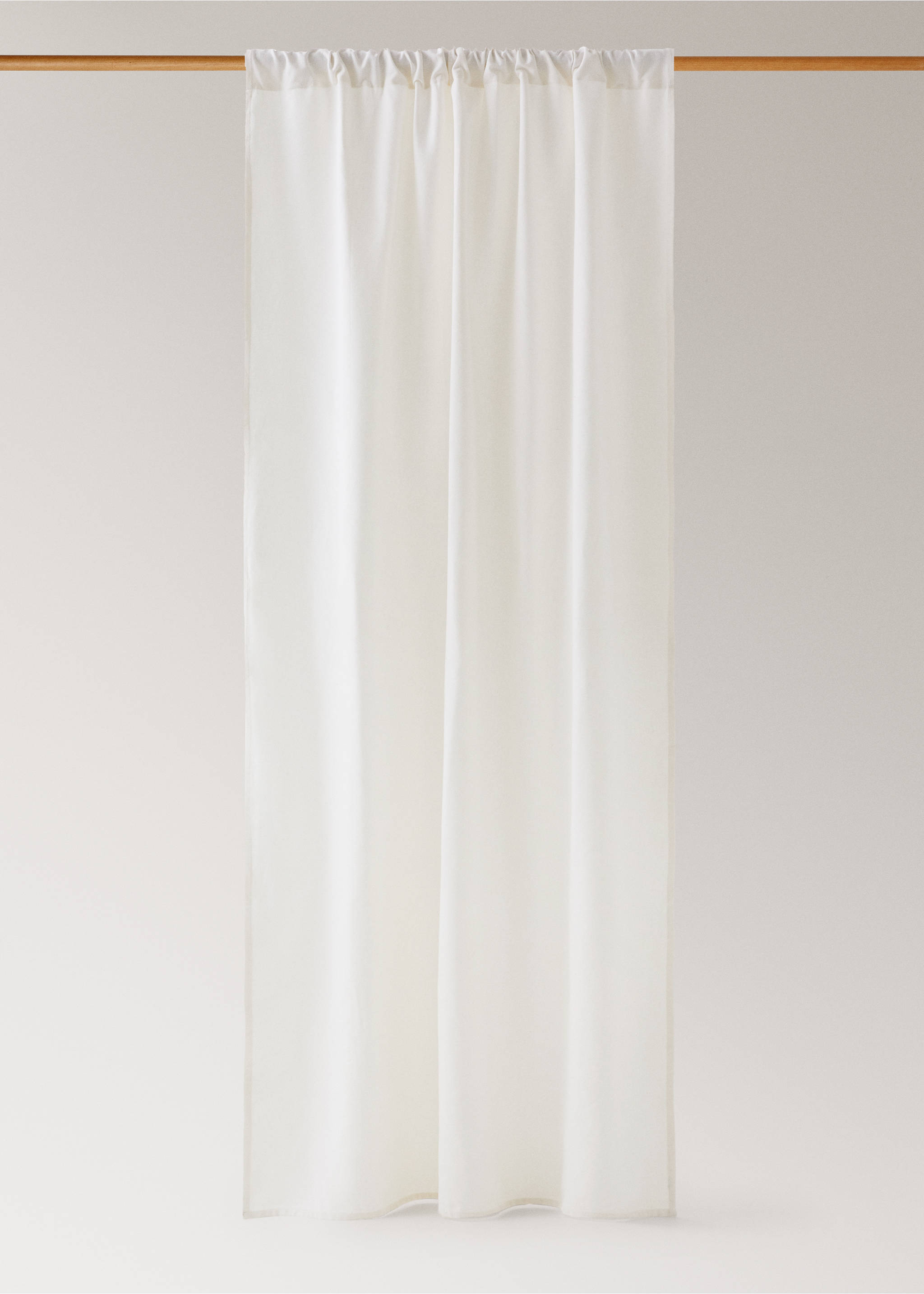 Cotton canvas design high-opacity curtain - Article without model, White. Ref: 17081278-00.