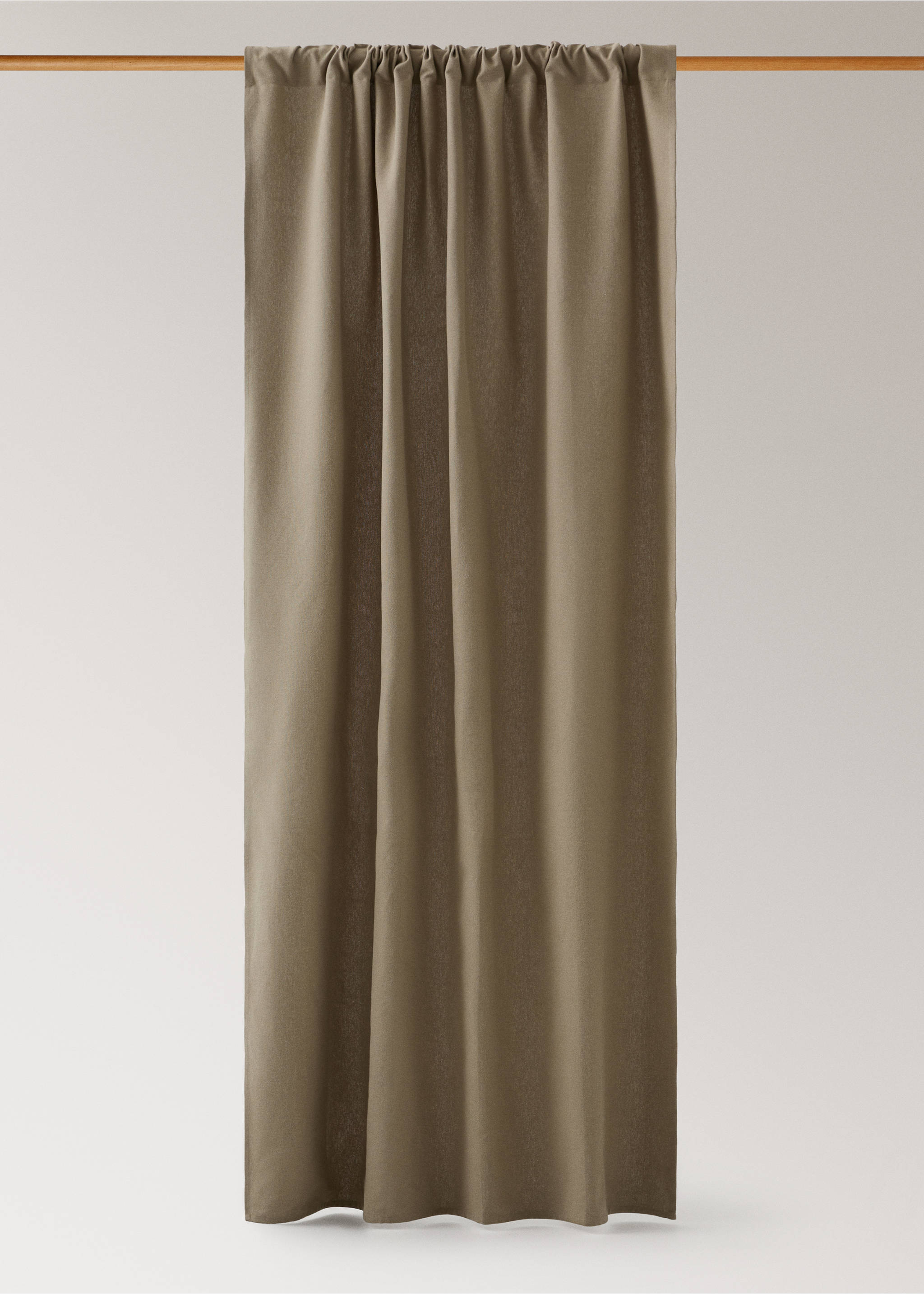 Cotton canvas design high-opacity curtain - Article without model, Medium Brown. Ref: 17081278-00.