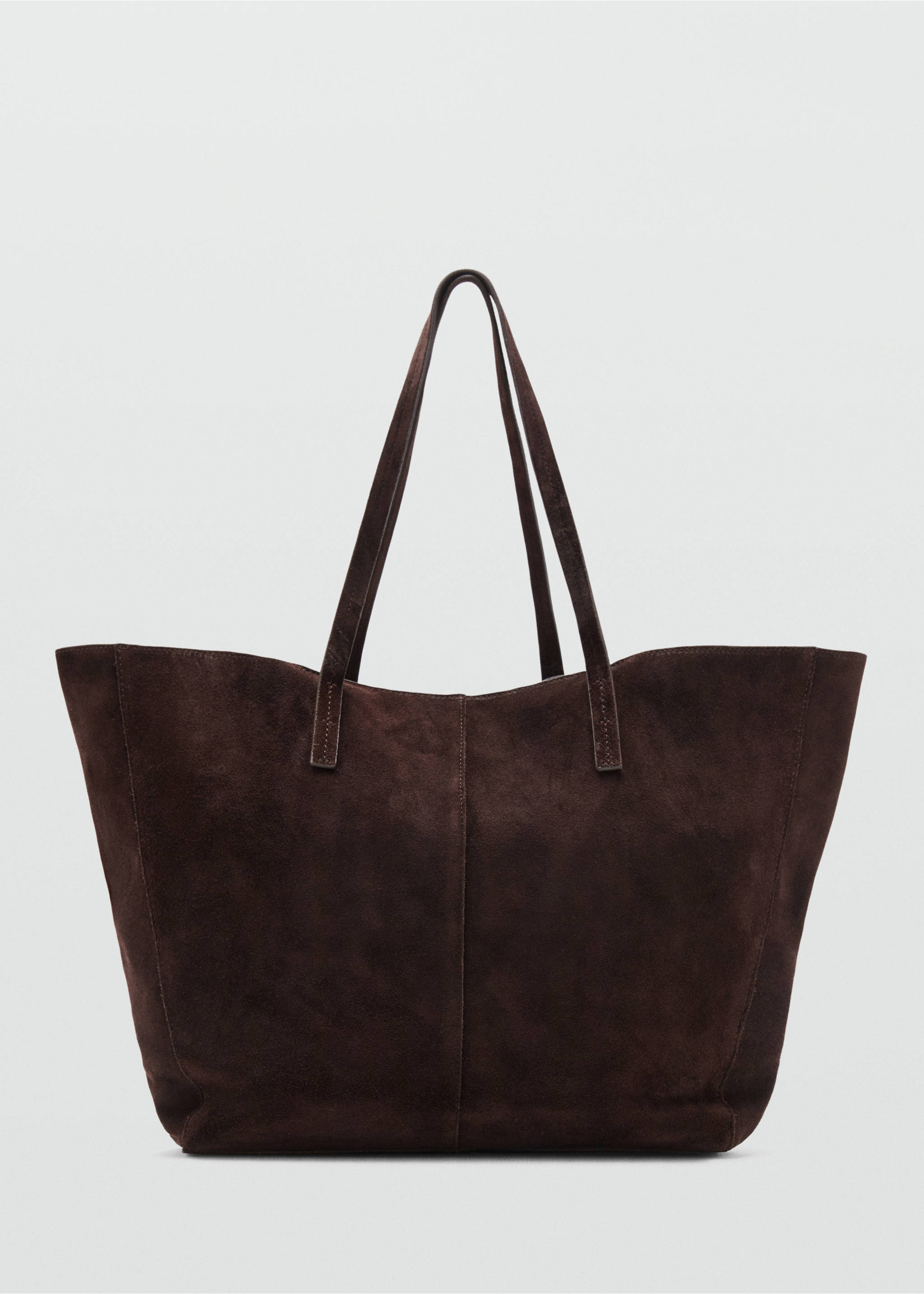 Suede shopper bag - Article without model, Chocolate. Ref: 17081281-00.