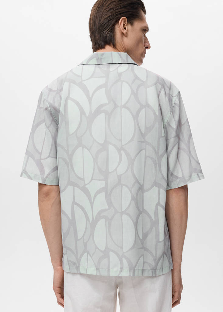 Printed short-sleeved shirt — Sky Blue