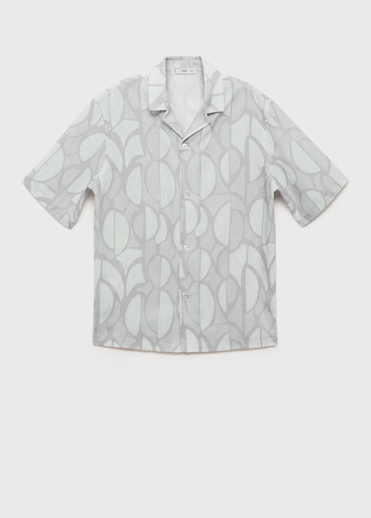 Printed short-sleeved shirt — Sky Blue