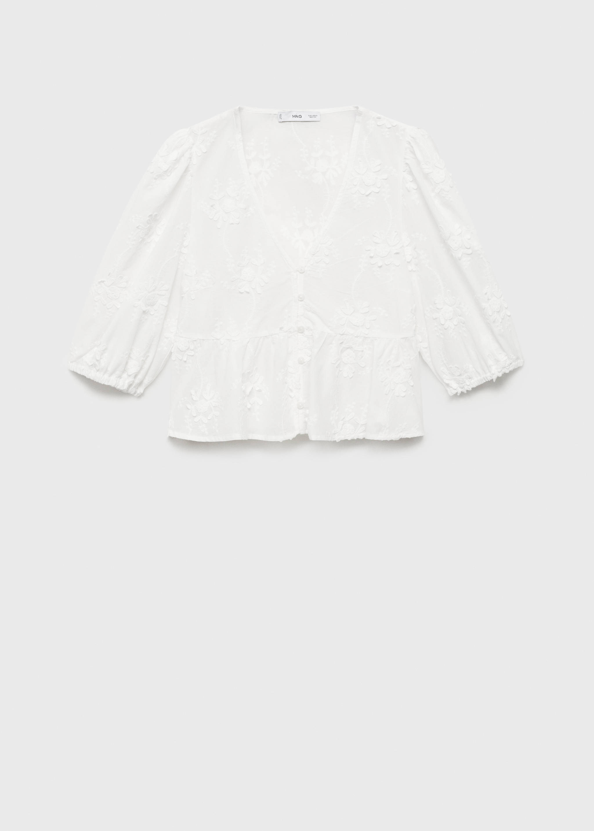 Blusa de algodão com bordado floral - Artigo sem modelo