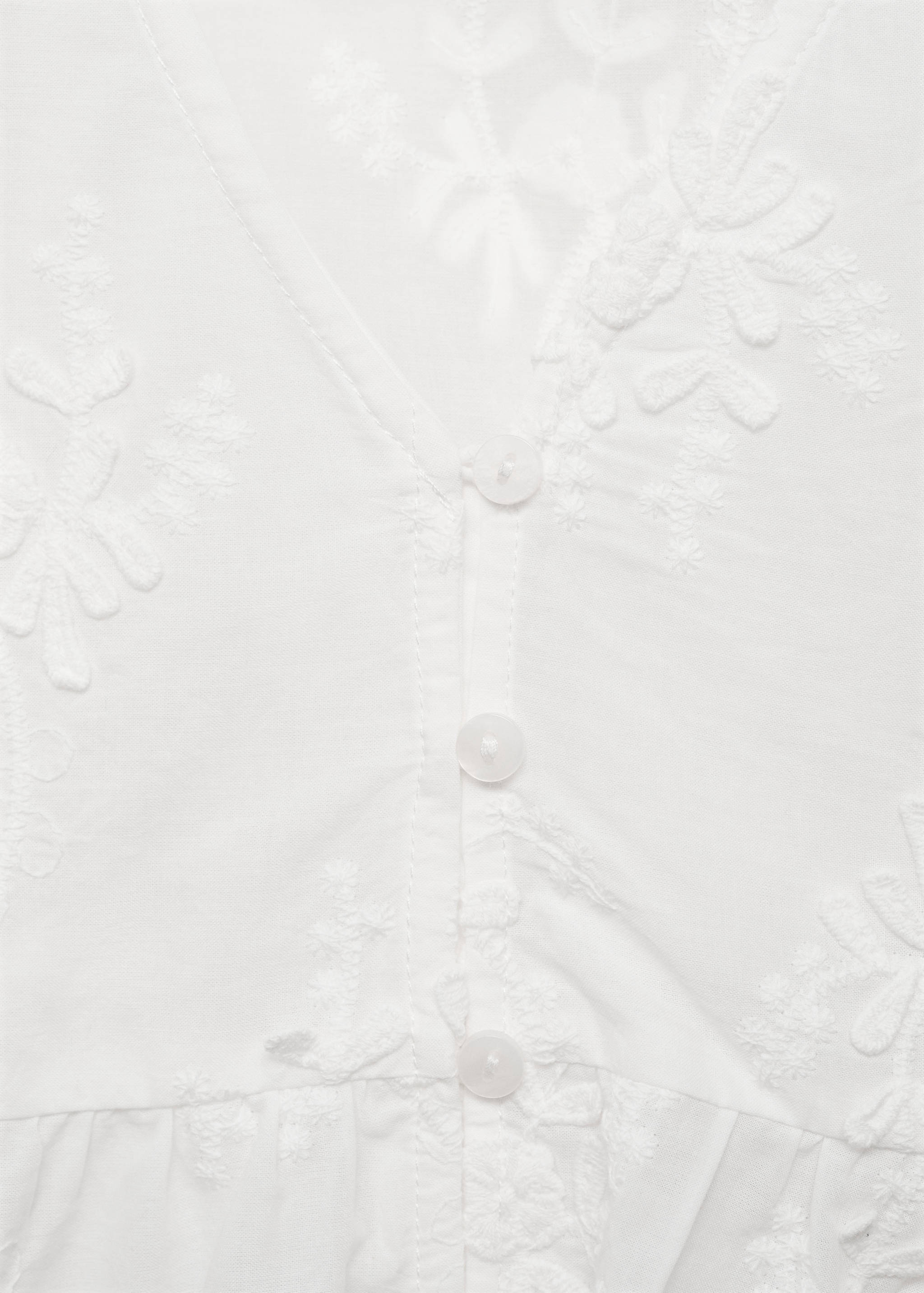 Blusa de algodão com bordado floral - Pormenor do artigo 0