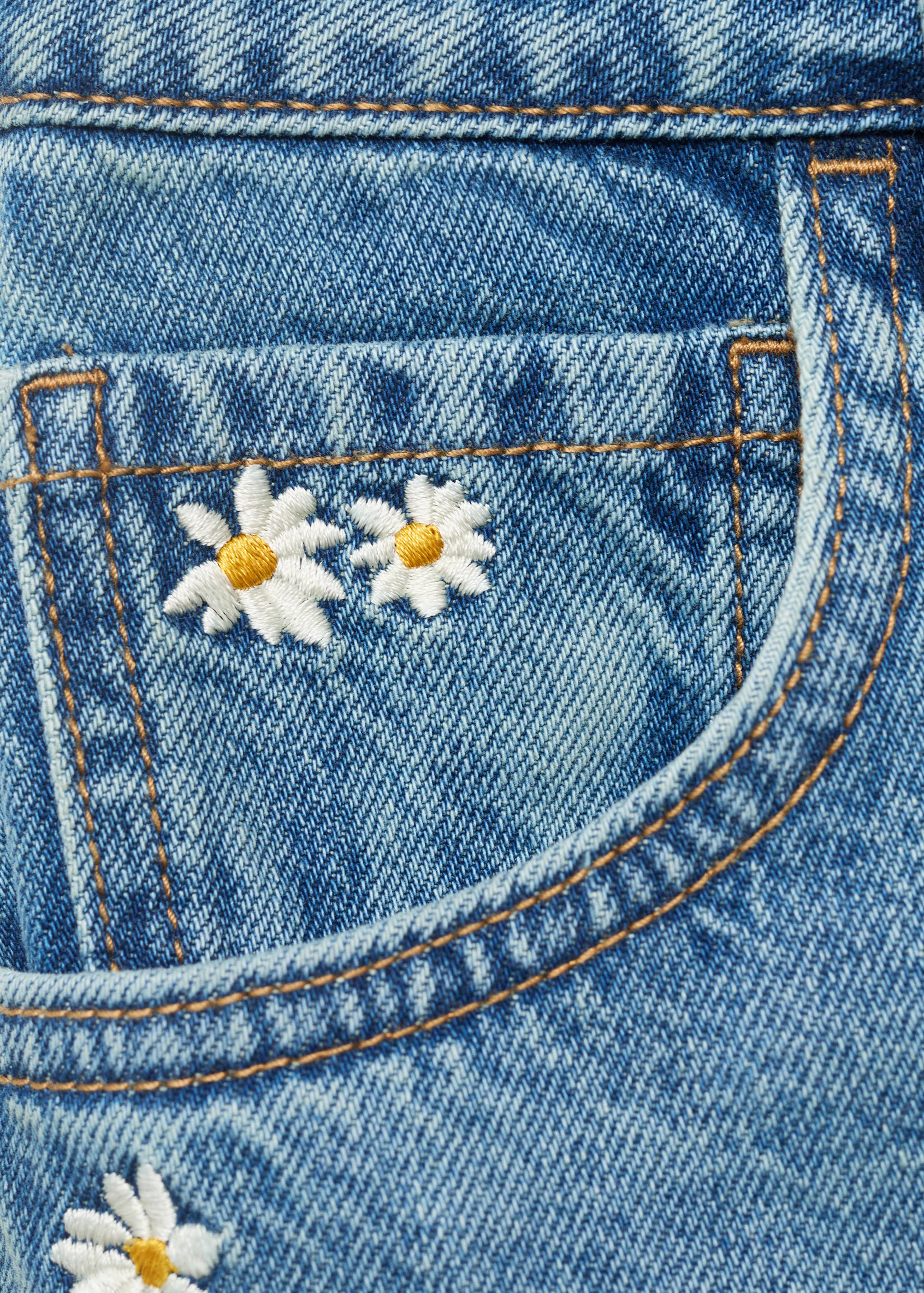 Floral-embroidered denim bermuda shorts - Details of the article 8