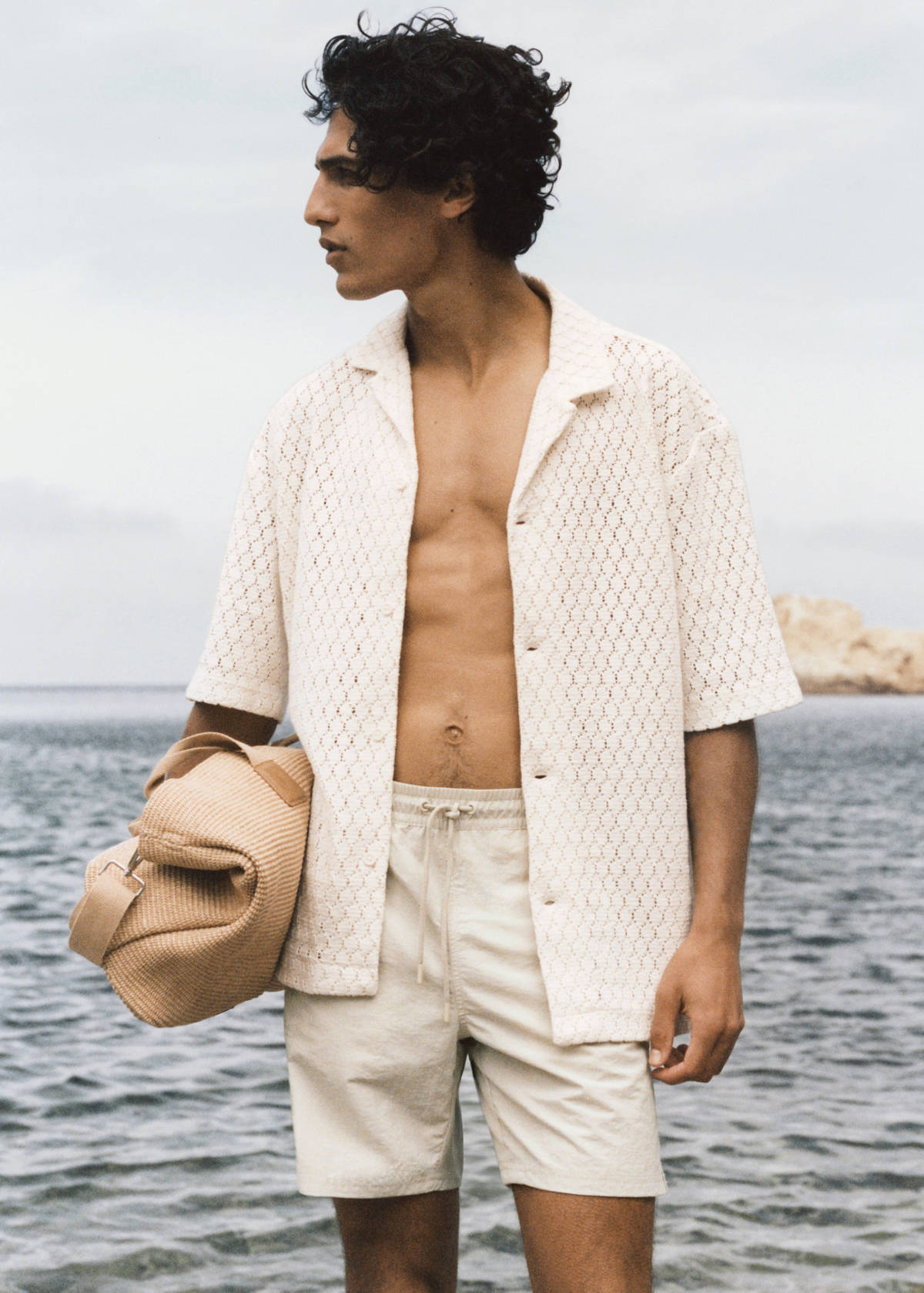 Basic drawstring swimsuit — Sand