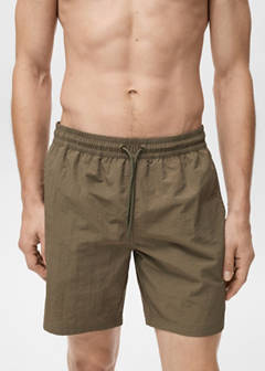 Basic drawstring swimsuit — Khaki 4