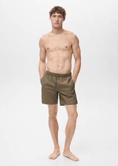 Basic drawstring swimsuit — Khaki 7