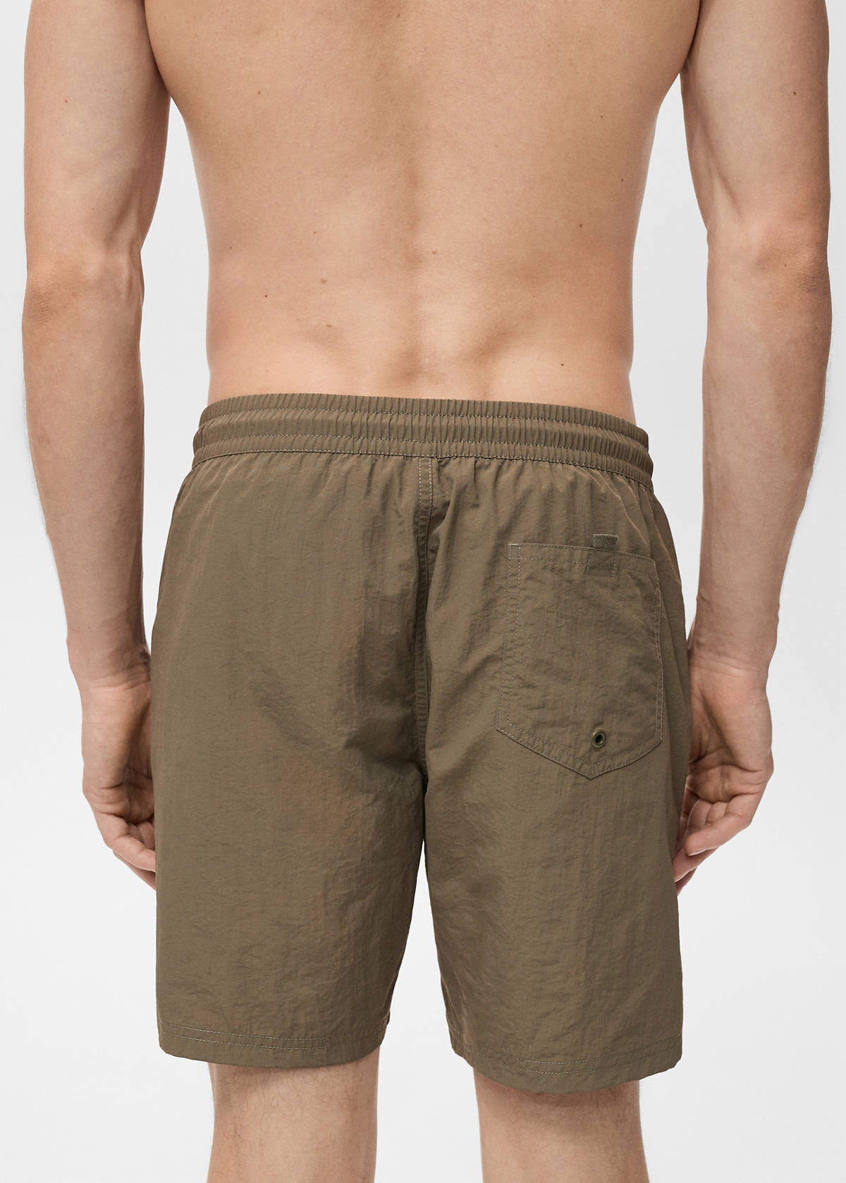 Basic drawstring swimsuit — Khaki