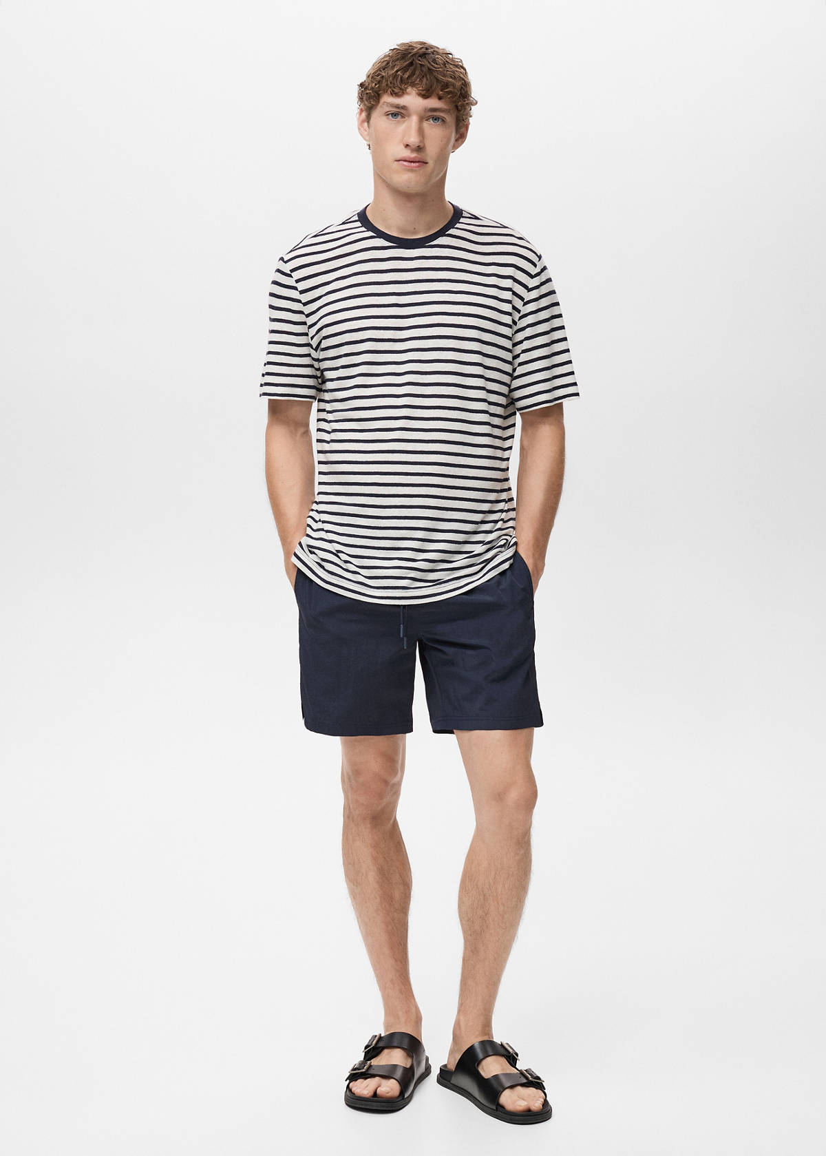 Basic drawstring swimsuit — Dark Navy