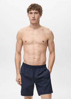 Basic drawstring swimsuit — Dark Navy 1