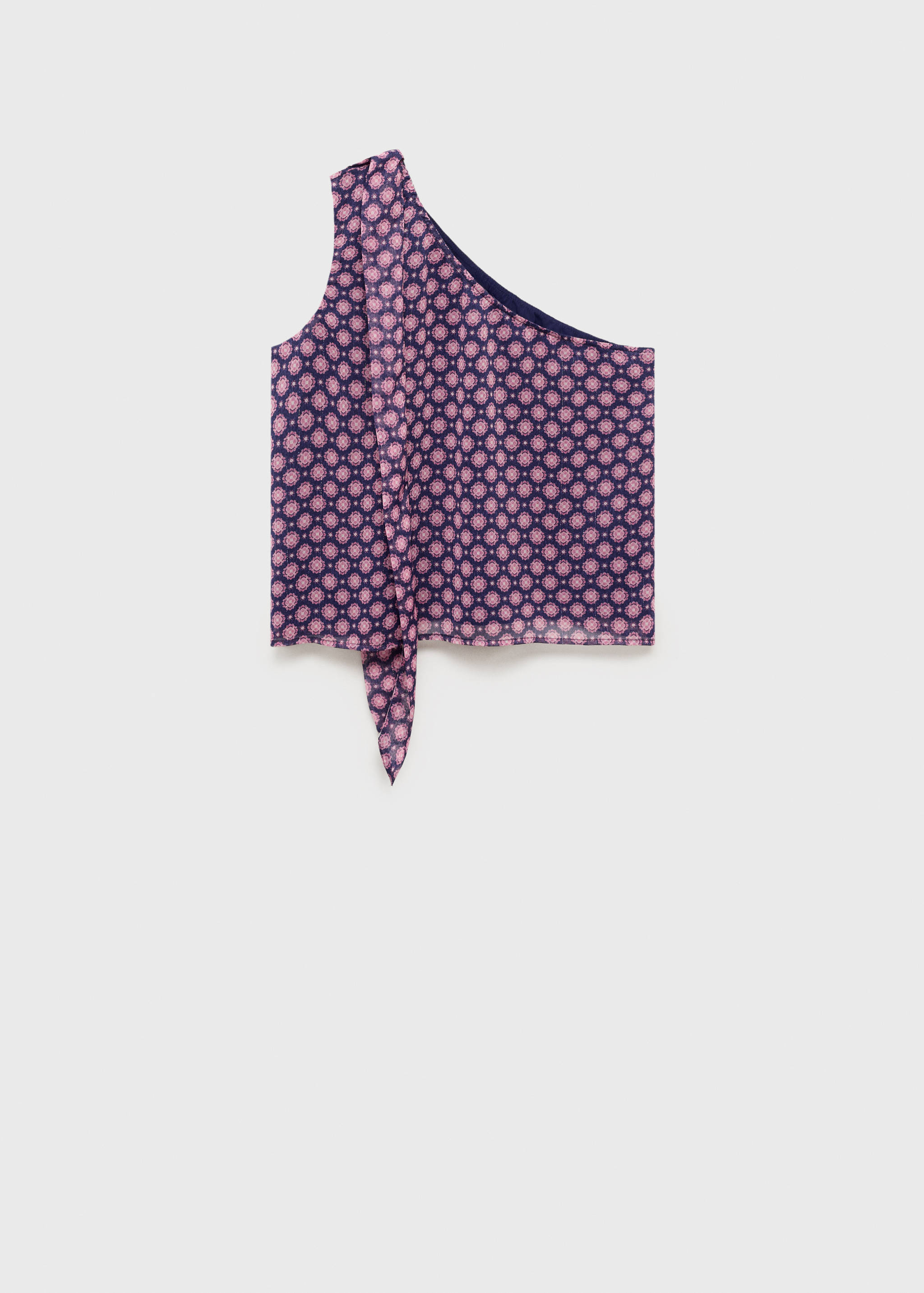 Blusa assimétrica com laço na gola - Artigo sem modelo