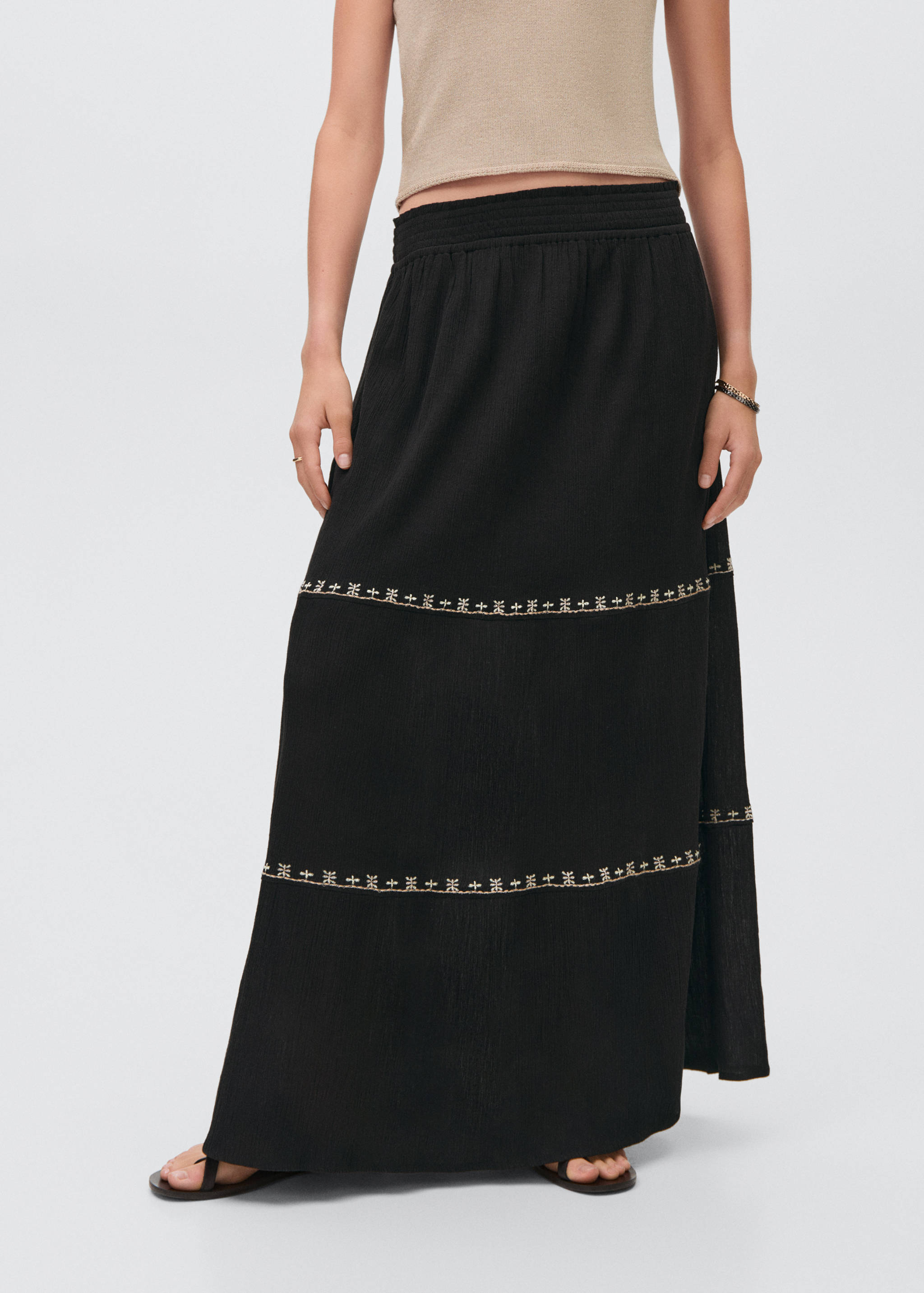 Embroidered long skirt - Details of the article 6