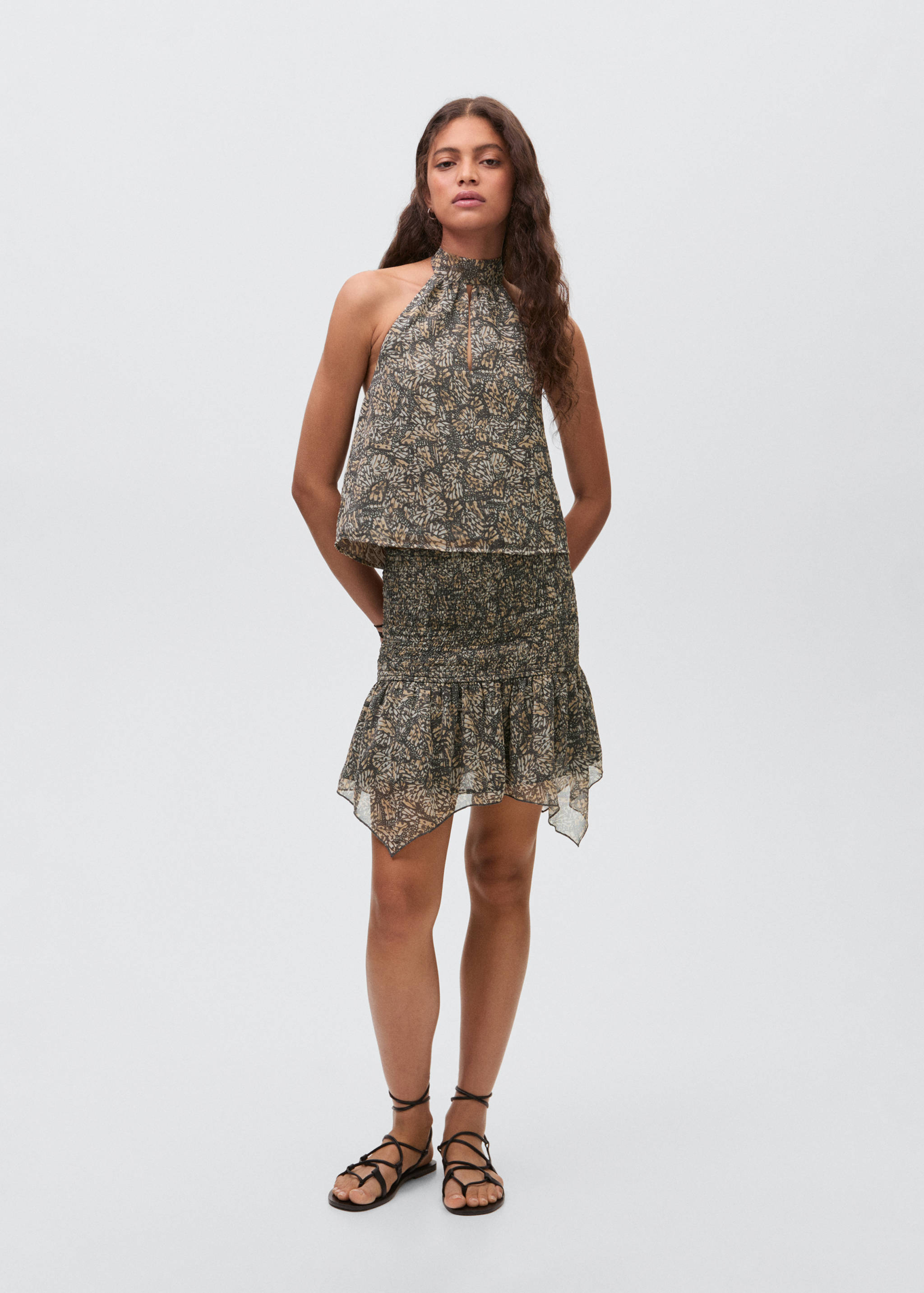 Asymmetrical printed skirt - General plane