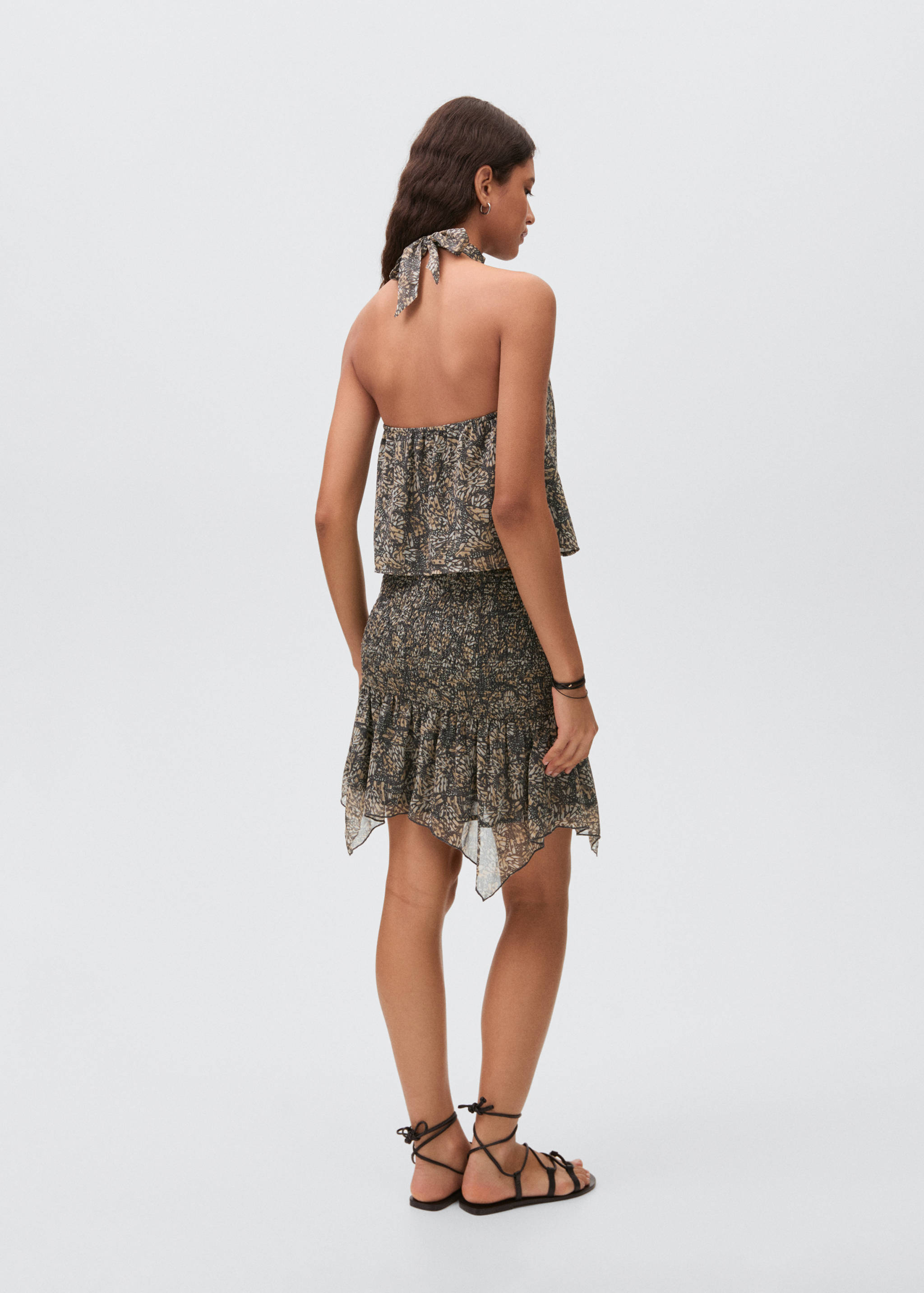 Asymmetrical printed skirt - Reverse of the article