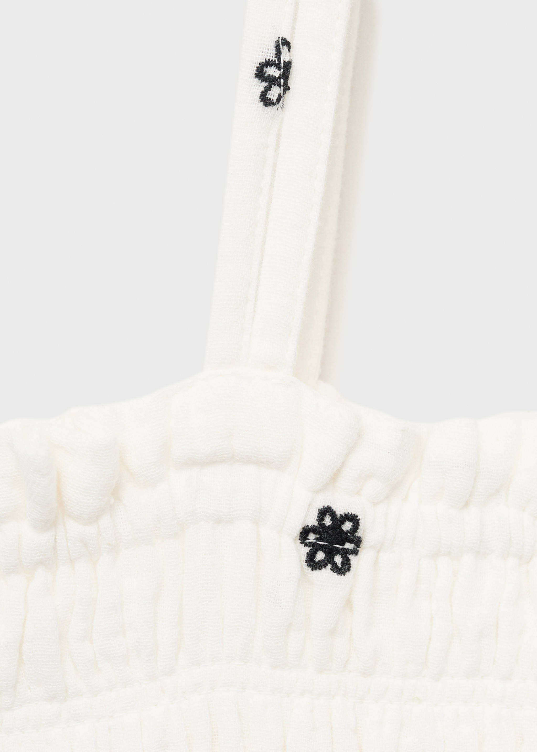 Embroidered cotton dress with floral pattern - Details of the article 8