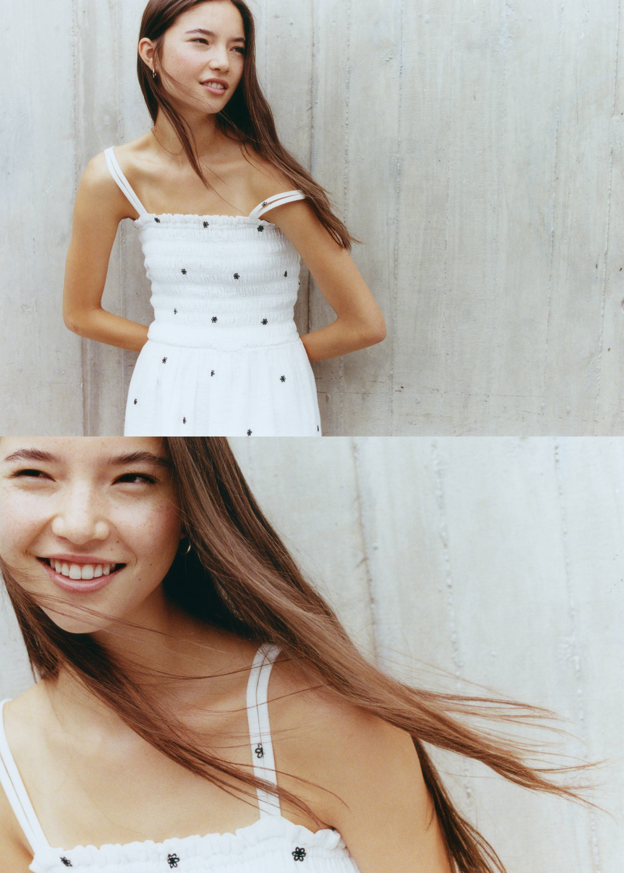 Embroidered cotton dress with floral pattern - Details of the article 5