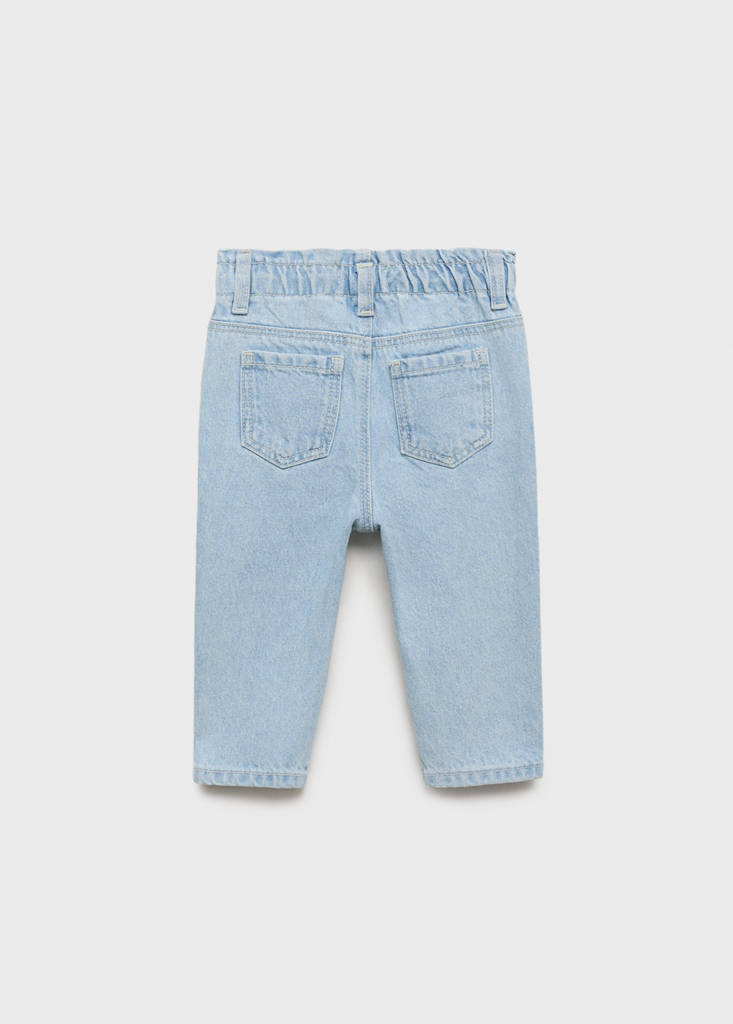 Paper bag jeans with buttons — Light Blue