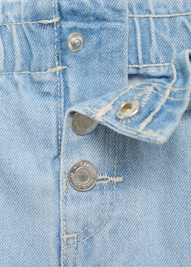 Paper bag jeans with buttons — Light Blue
