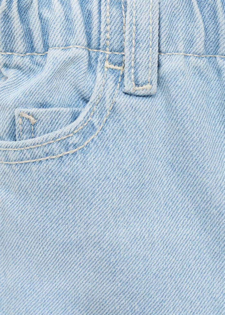 Paper bag jeans with buttons — Light Blue