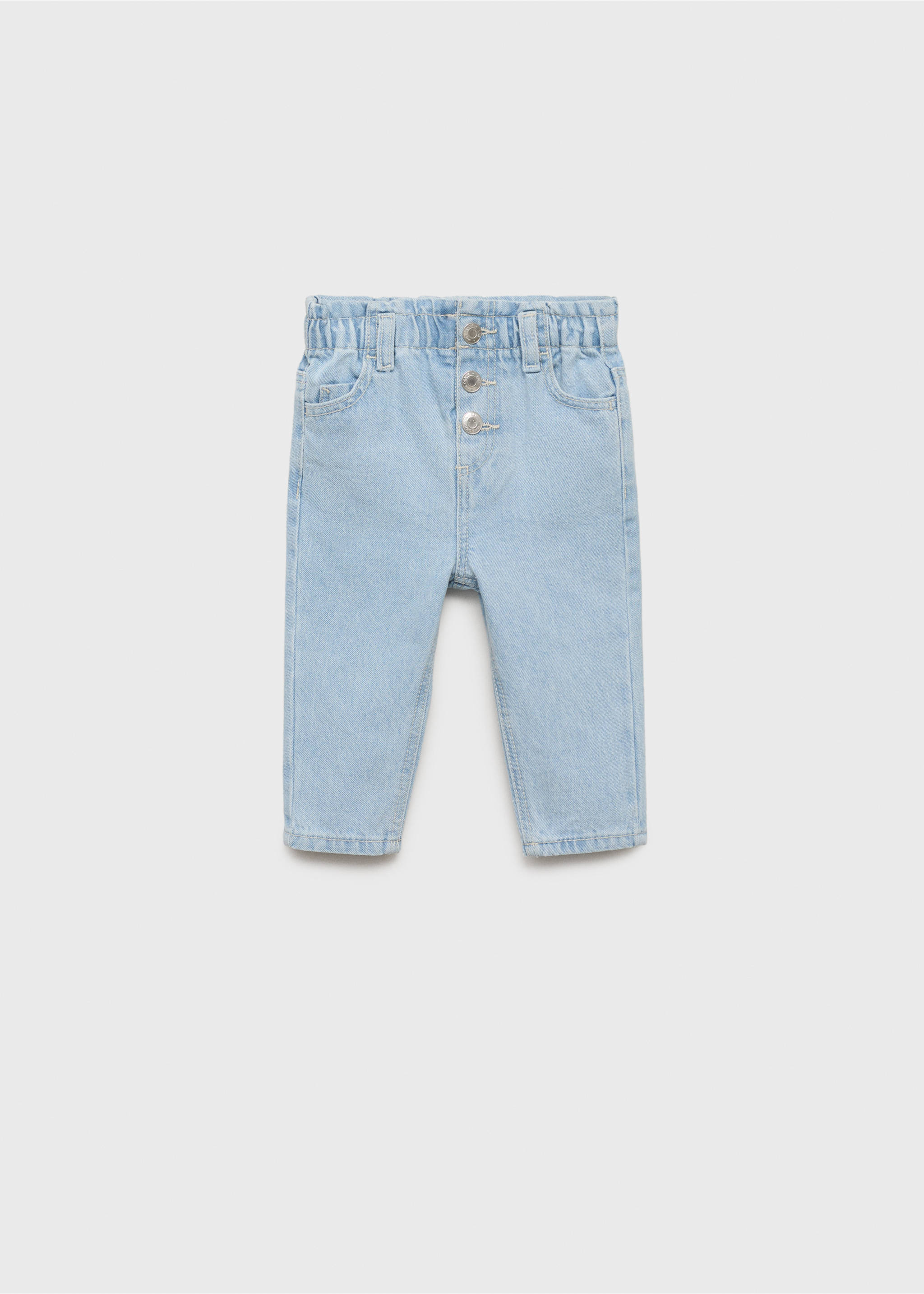 Paper bag jeans with buttons - Article without model, Light Blue. Ref: 17081517-00.