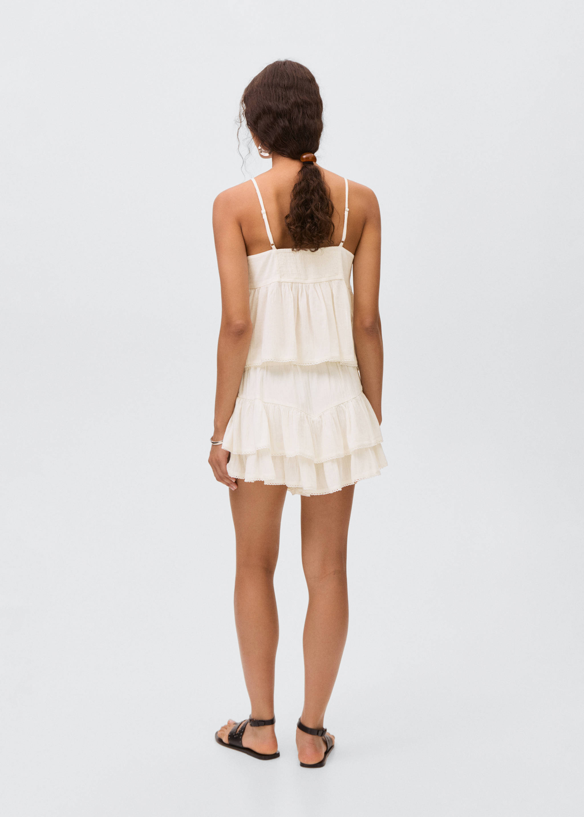 Юбка-брюки с оборками - Обратная сторона изделия