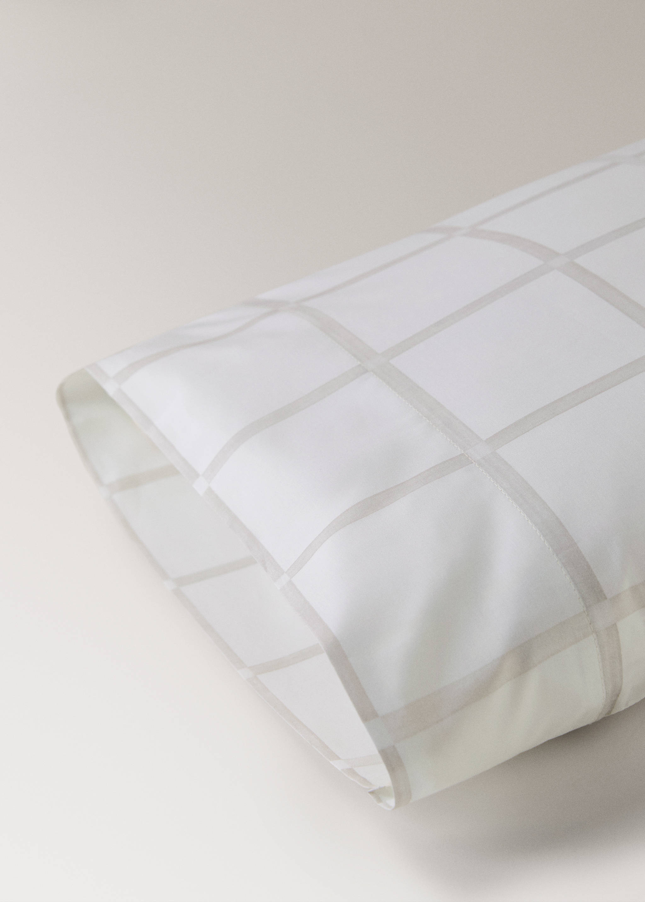 Örngott i bomullspercale med rutigt mönster 45x110 cm - Detaljer om artikeln 2