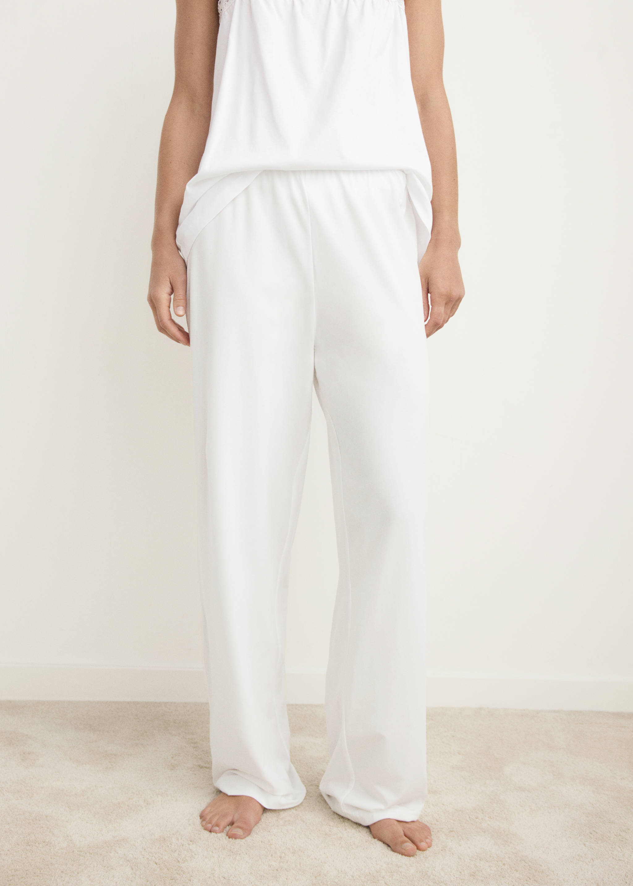 Fluid cotton pyjama bottoms - Medium plane