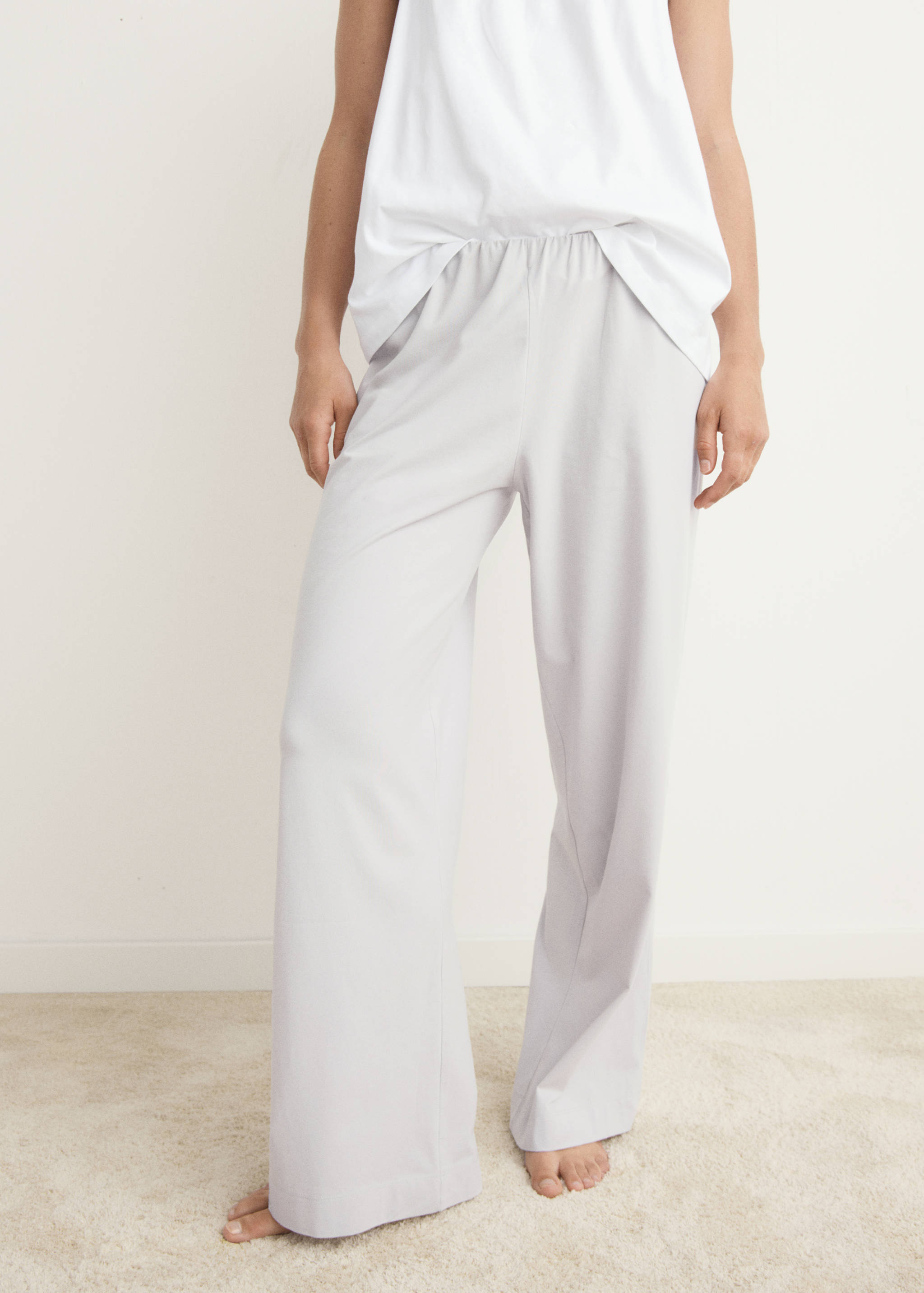 Fluid cotton pyjama bottoms - Medium plane