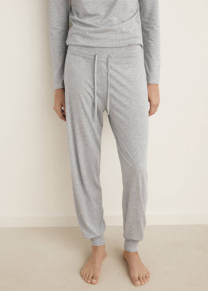 Lyocell cotton pyjama trousers — Light/Pastel Grey