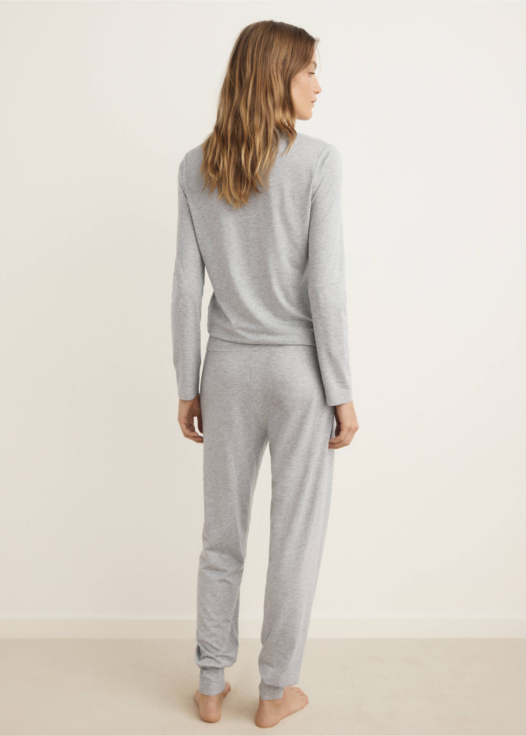 Pantalon de pyjama lyocell coton - Verso de l’article, Gris clair/pastel. Ref: 17081540-00.
