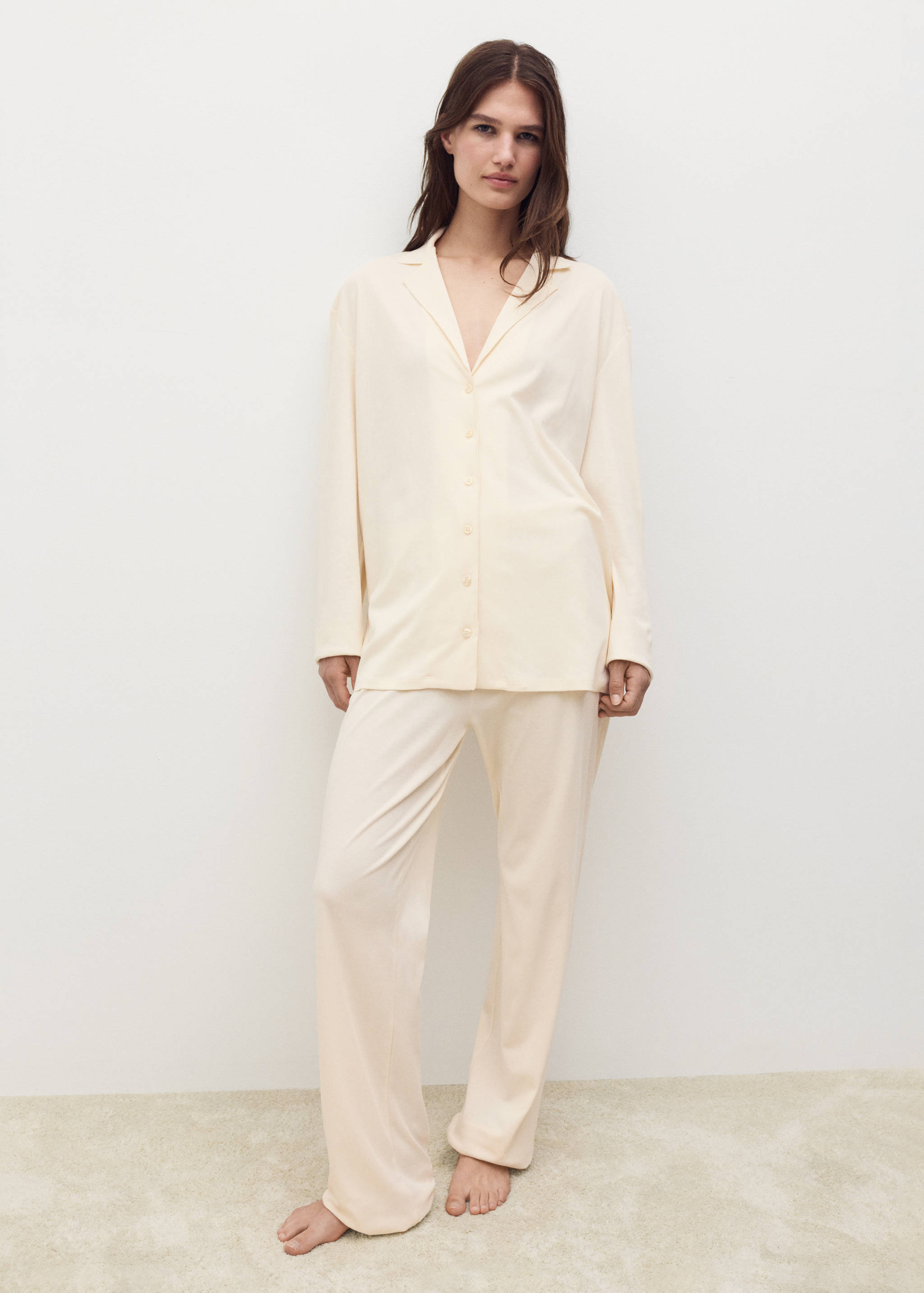 Pantalón pijama algodón liso - Plano general