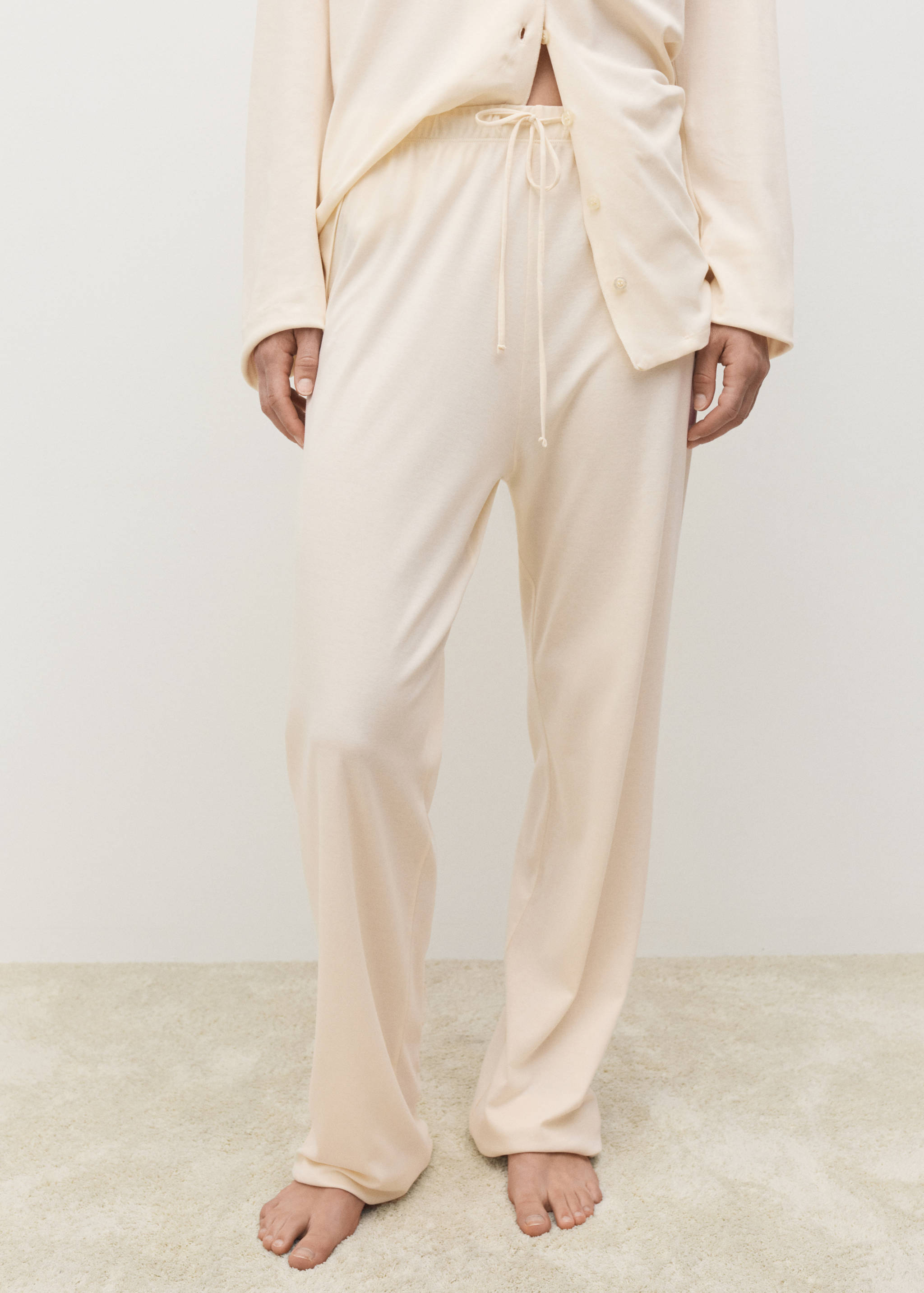 Pantalón pijama algodón liso - Plano medio
