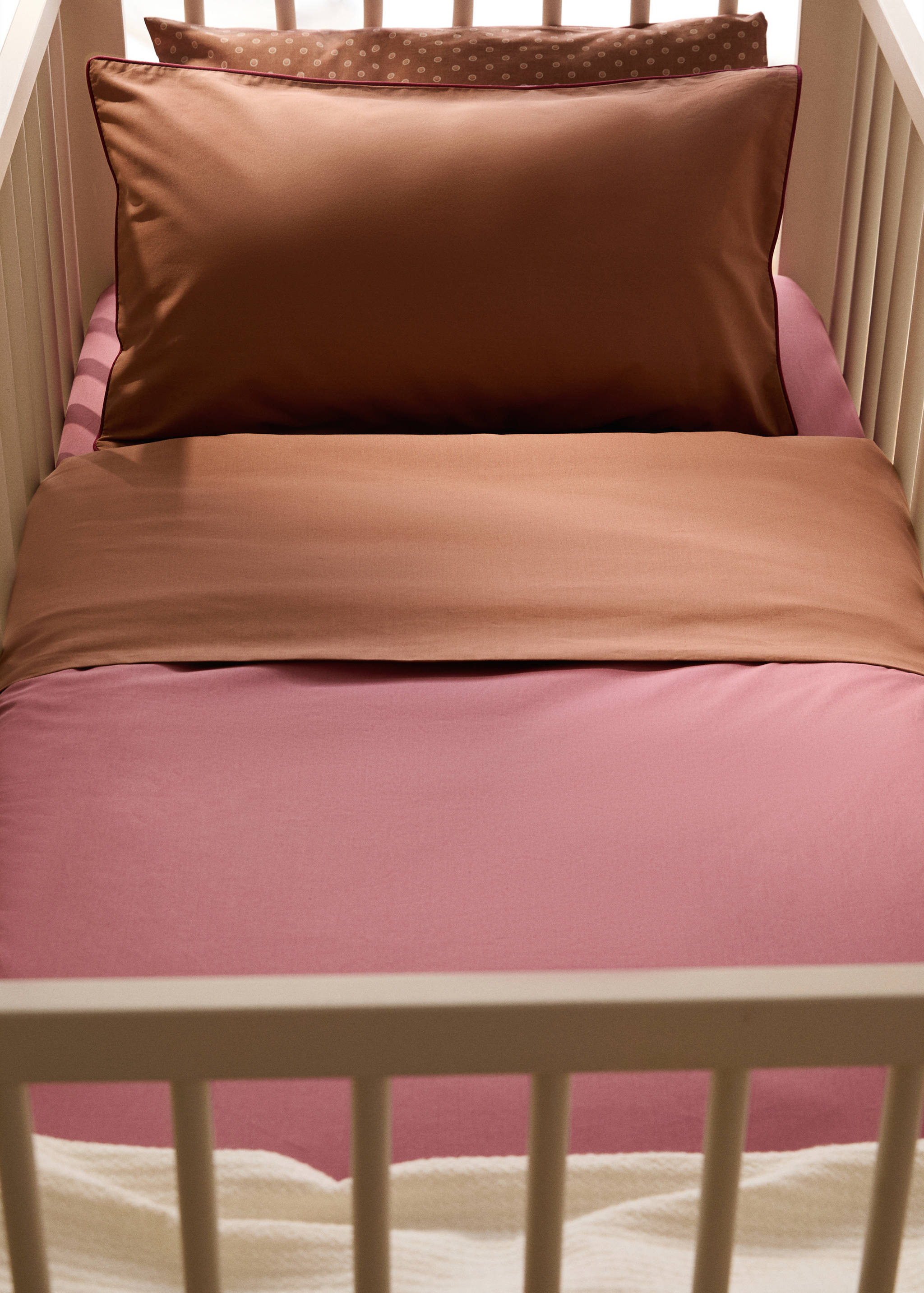 Wendbarer Bettbezug für Babybett aus Baumwoll-Perkal mit Kontrastpaspel - Allgemeine Ansicht