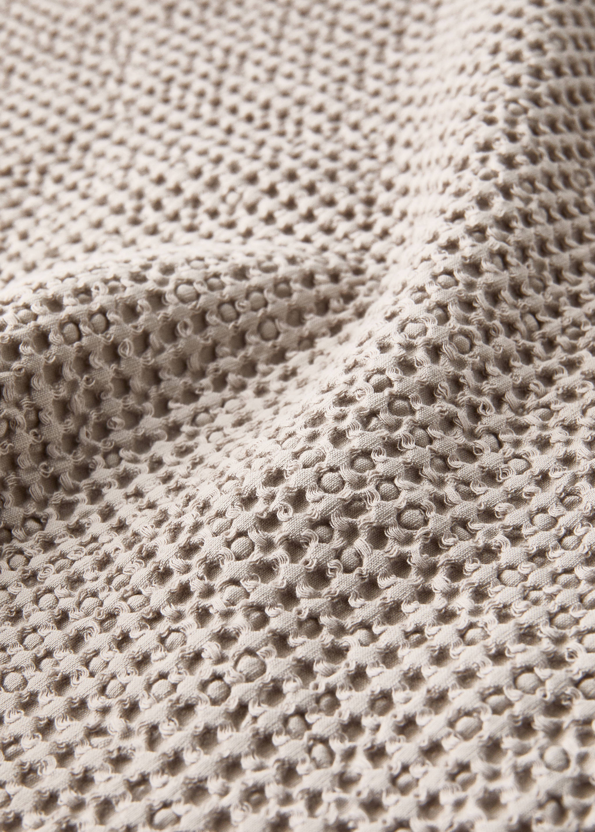 Waffle-cotton garment-dyed bedspread for cot - Details of the article 2