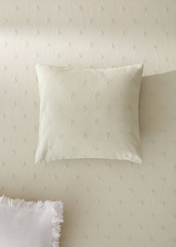 Children’s cotton jacquard cushion cover 40x40 cm — Pastel Green