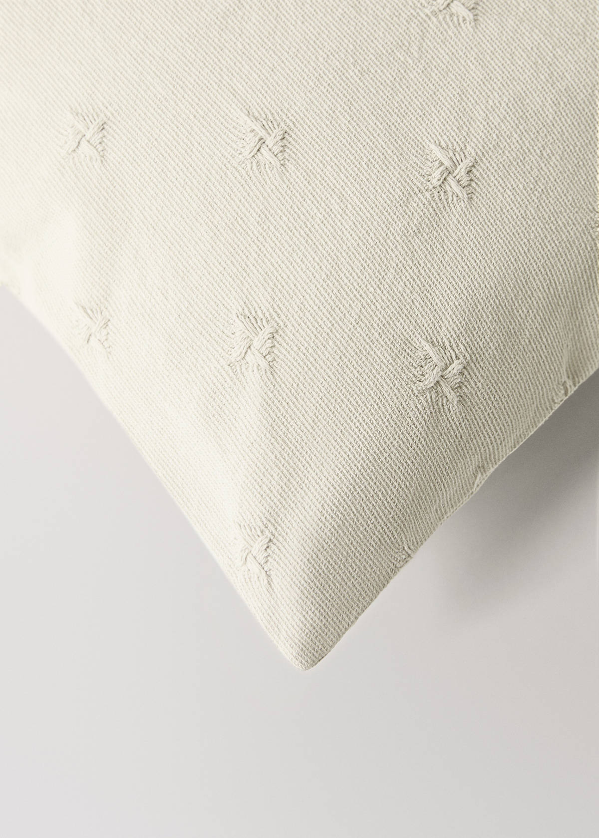 Children’s cotton jacquard cushion cover 40x40 cm — Pastel Green