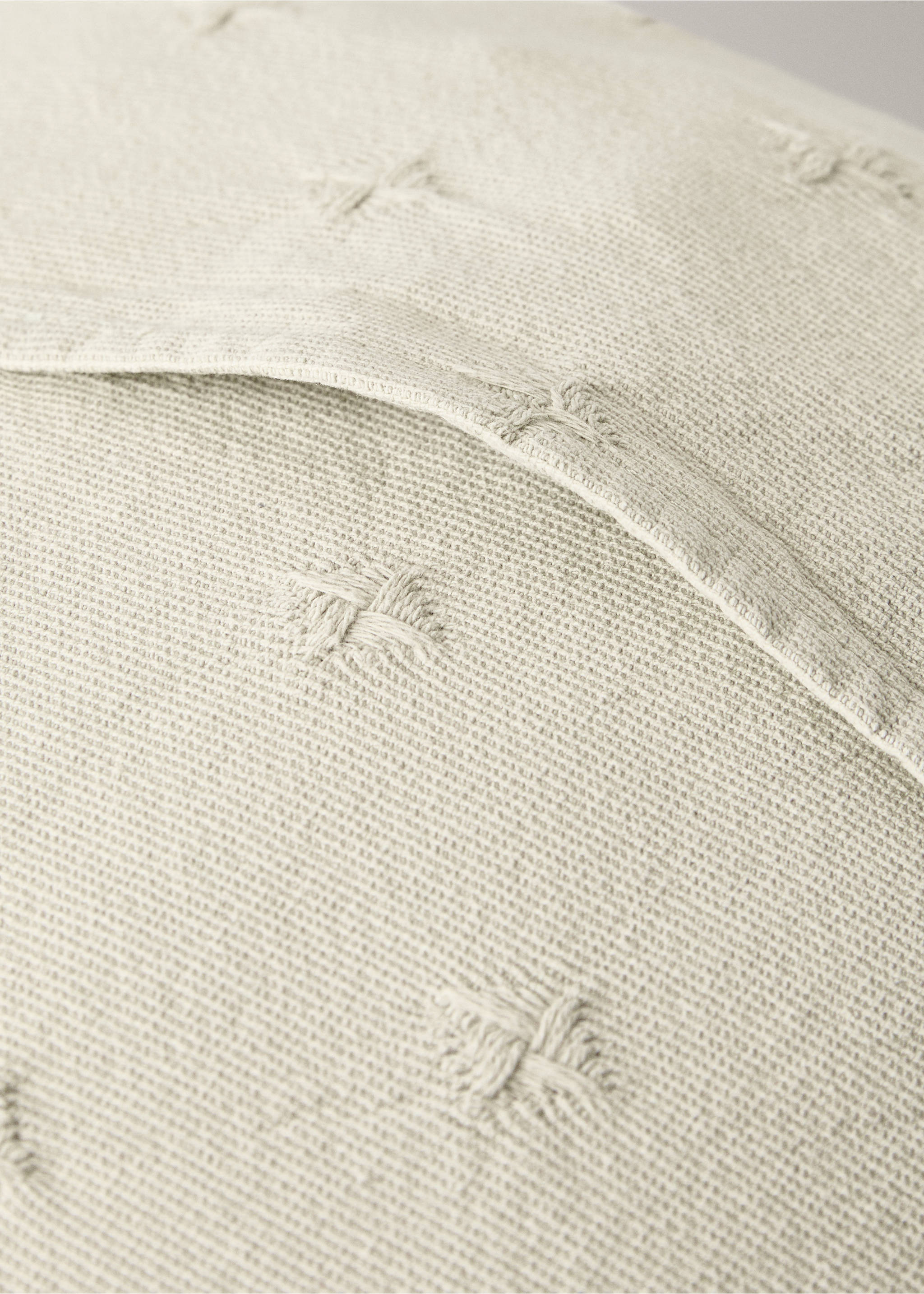 Children’s cotton jacquard cushion cover 40x40 cm - Details of the article 3, Pastel Green. Ref: 17081546-00.