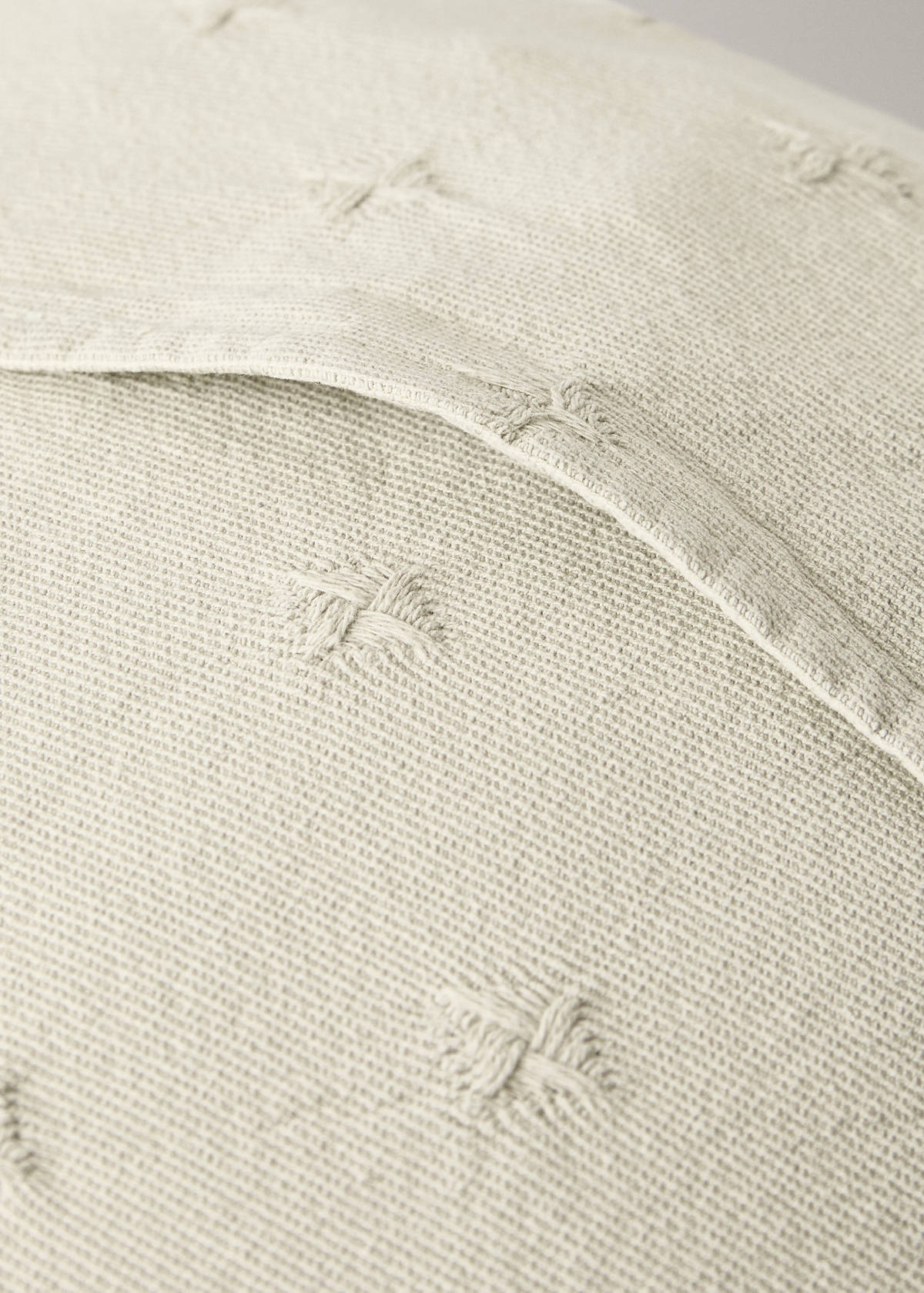 Children’s cotton jacquard cushion cover 40x40 cm — Pastel Green