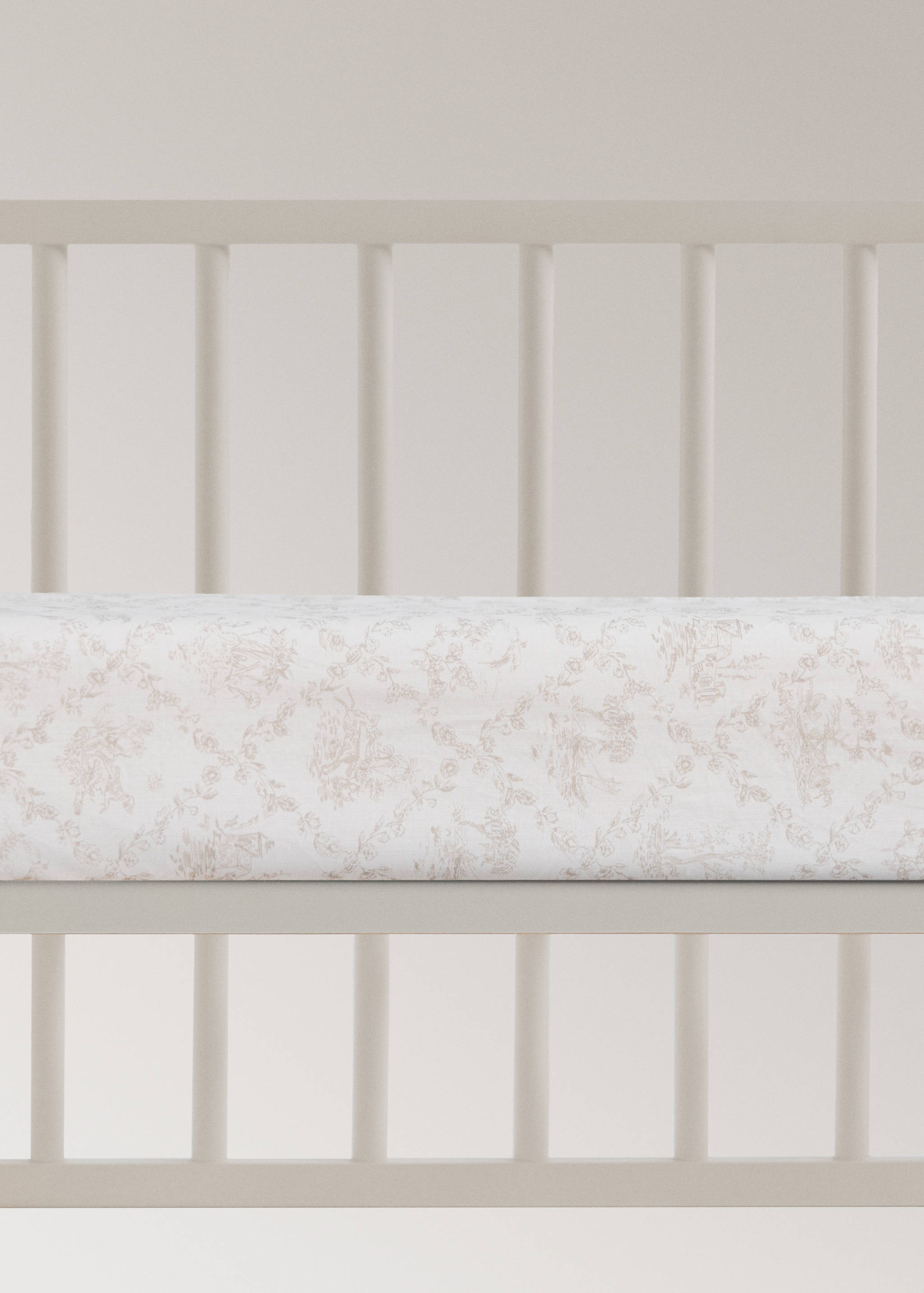 Drap-housse berceau percale de coton toile de Jouy - Article sans modèle