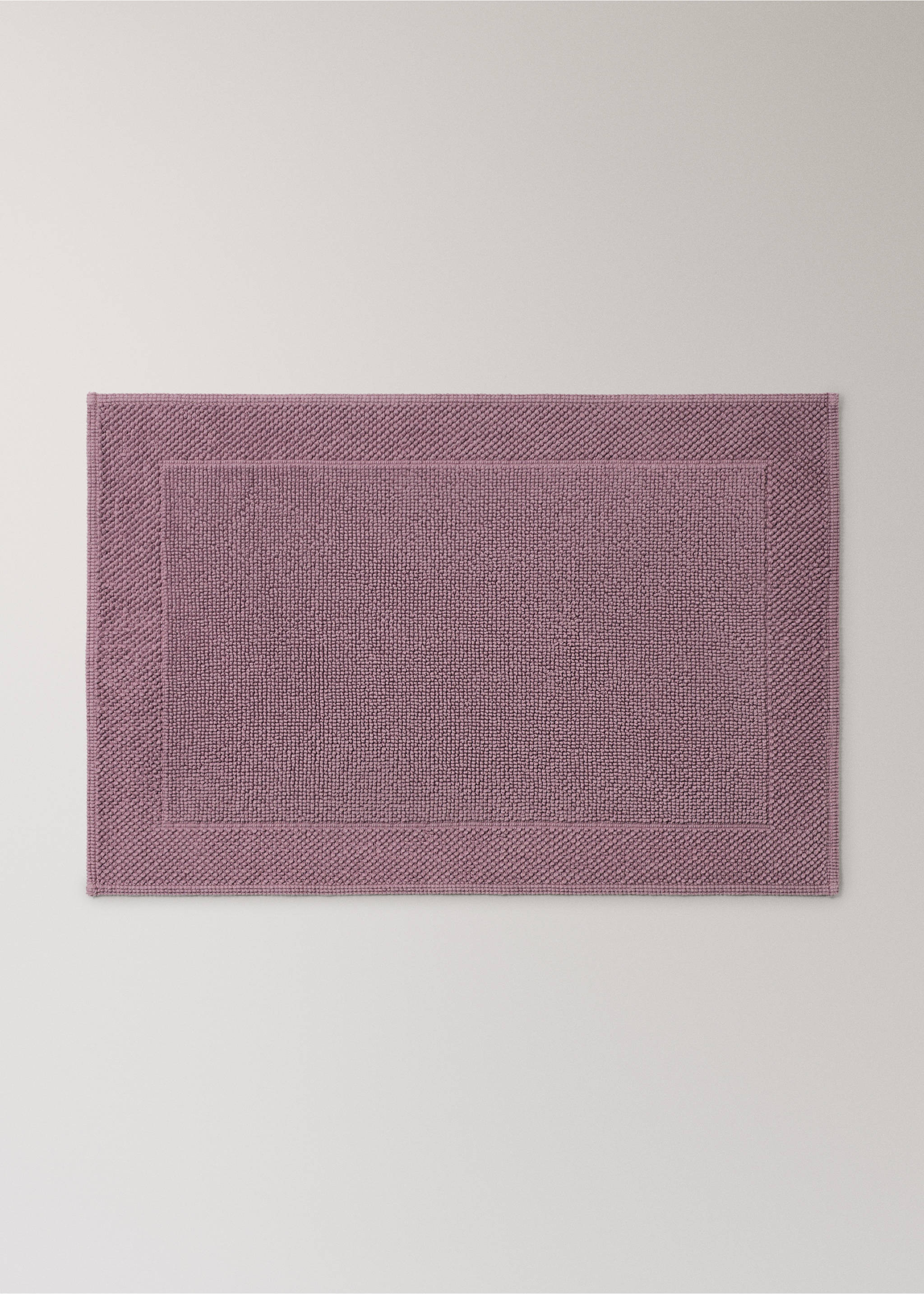 Garment-dyed cotton bath rug - Article without model, Purple. Ref: 17081554-00.