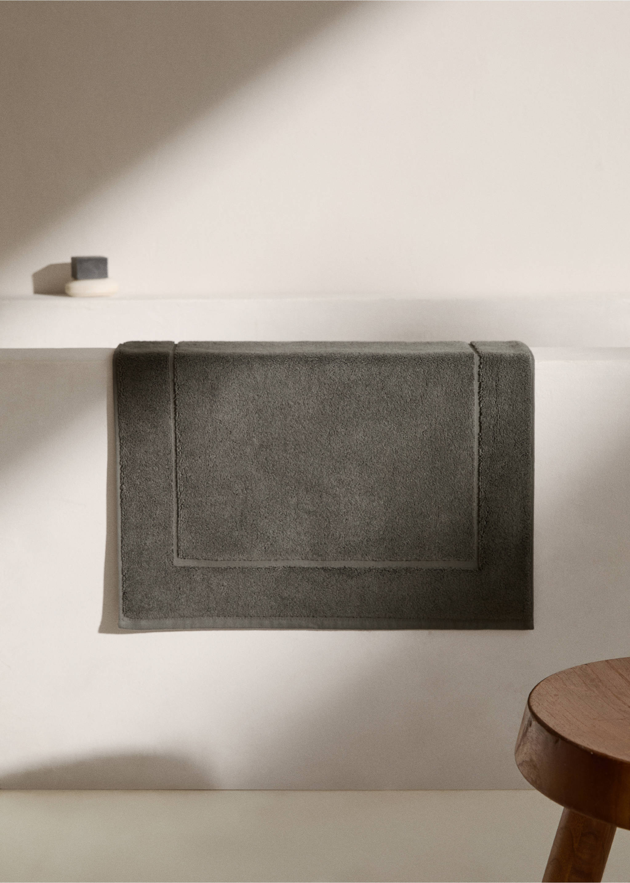 Постелка за баня от 100% памук - Обща равнина, Въглен. Ref: 17081555-00.