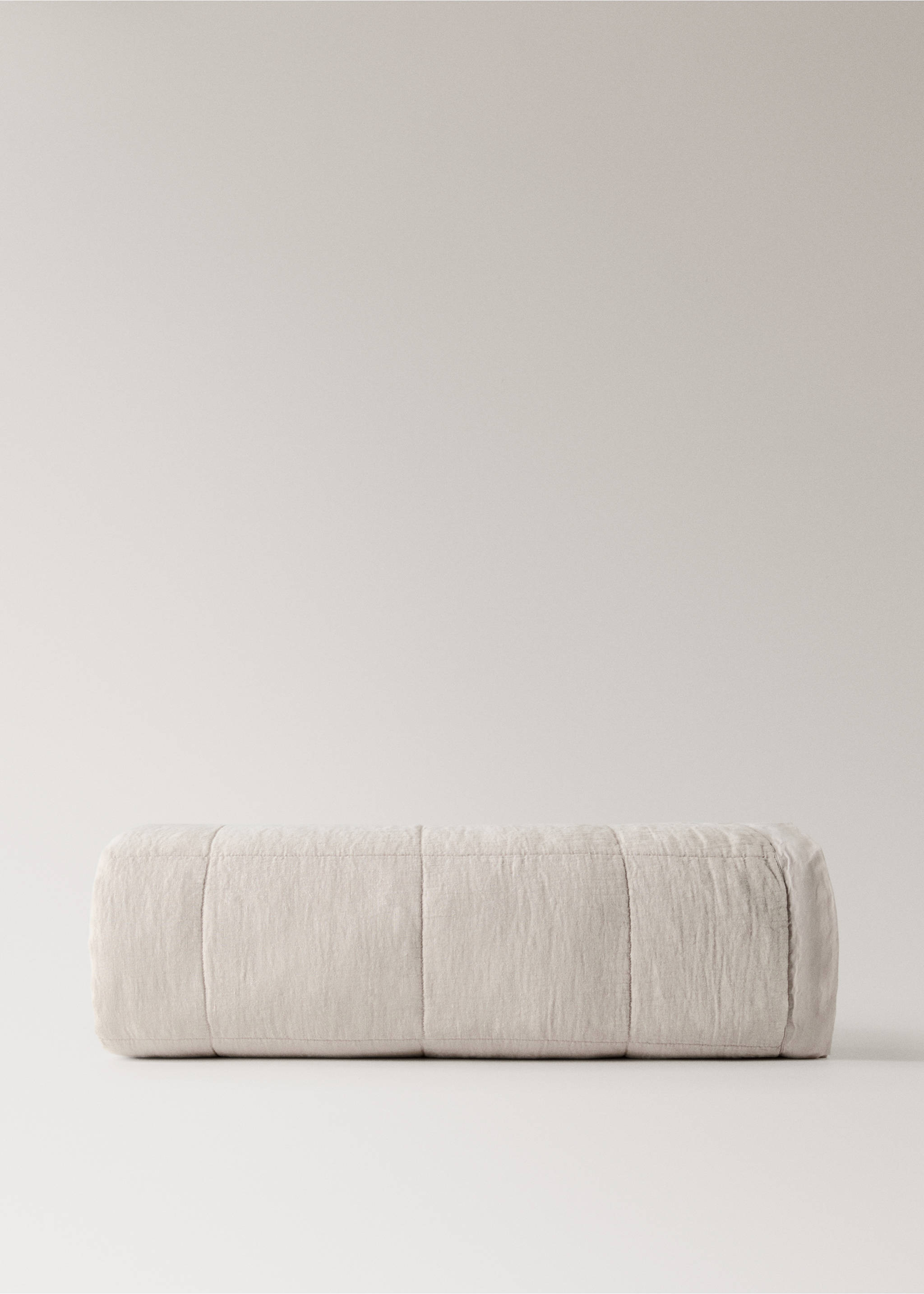 Завивка от пран лен на каре за легло 130/150 см - Артикул без модел, Пясък. Ref: 17081557-00.