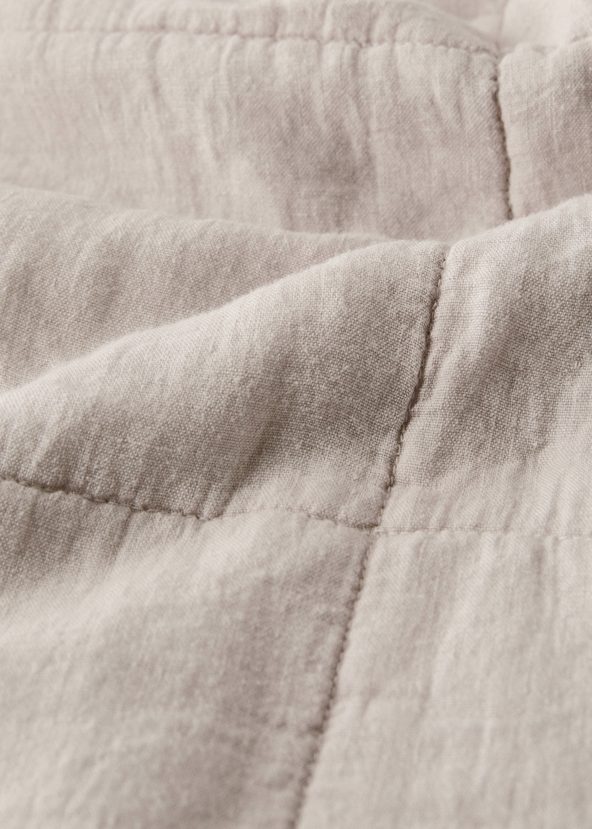Washed linen check-print bedspread for 130/150cm bed - Details of the article 2