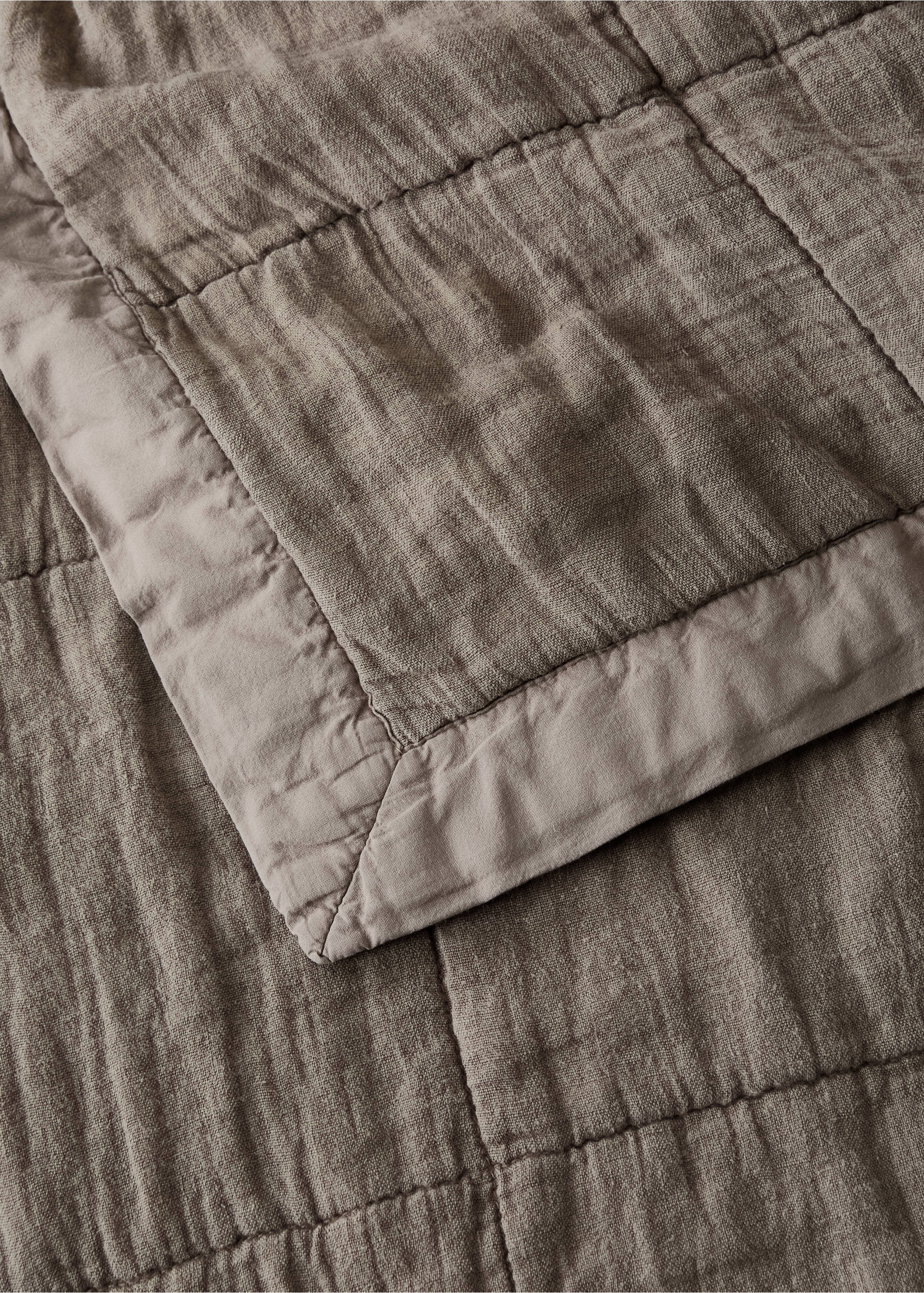 Завивка от пран лен на каре за легло 130/150 см - Данни за артикула 1, Среднокафяво. Ref: 17081557-00.