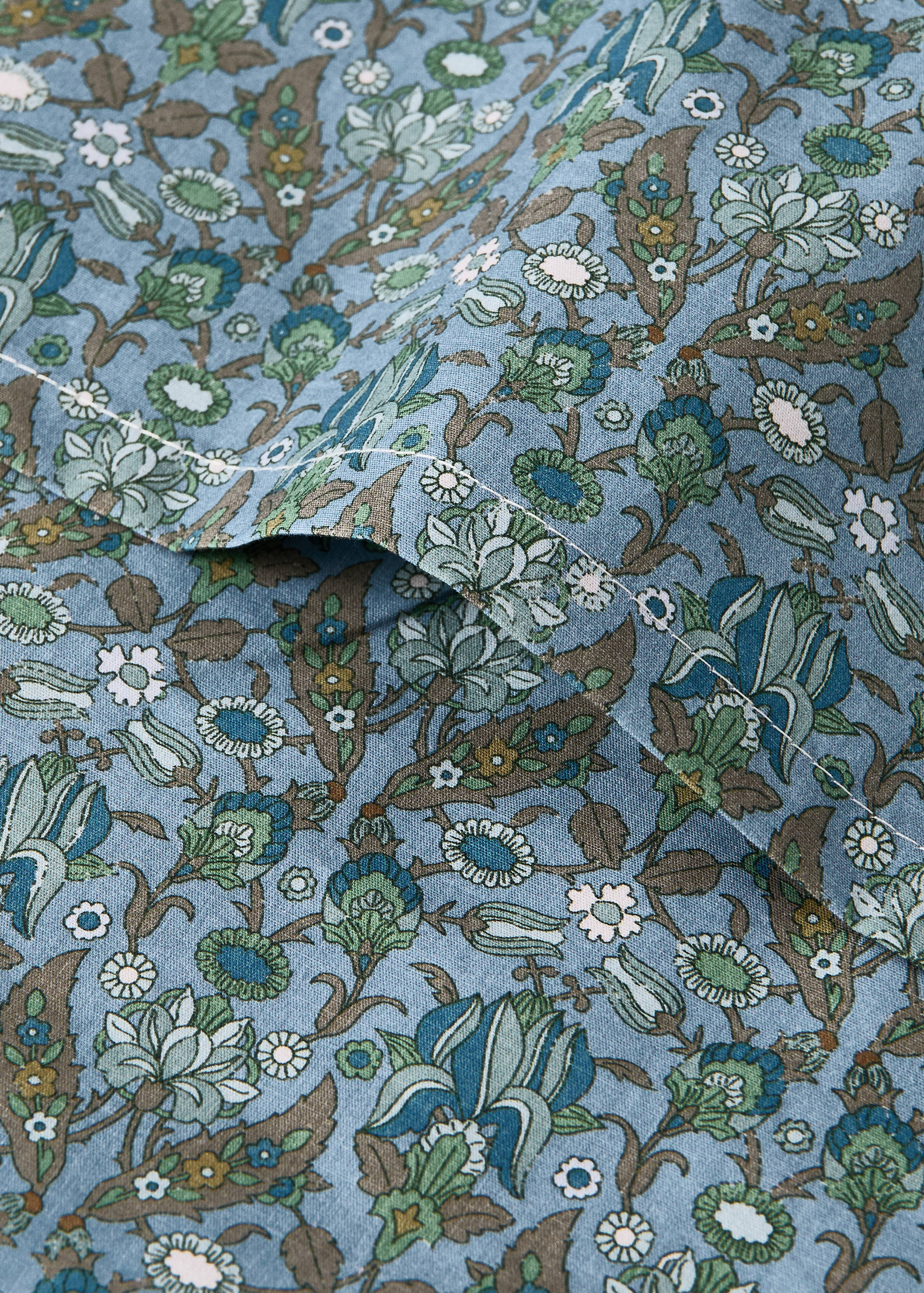 Percale cotton duvet cover with small floral print for cot - Details of the article 1