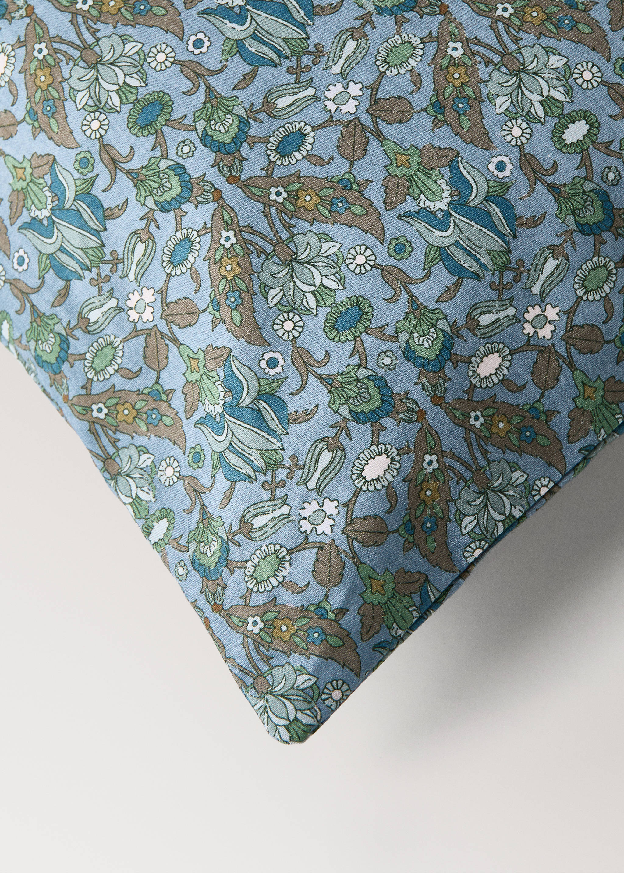 Percale cotton duvet cover with small floral print for cot - Details of the article 3